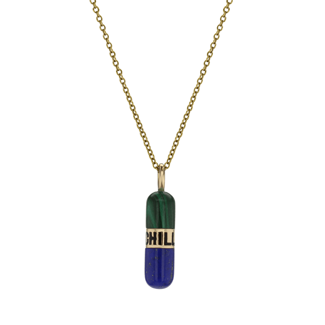 CHILL PILL Lapis Lazuli & Malachite Pendant image 0