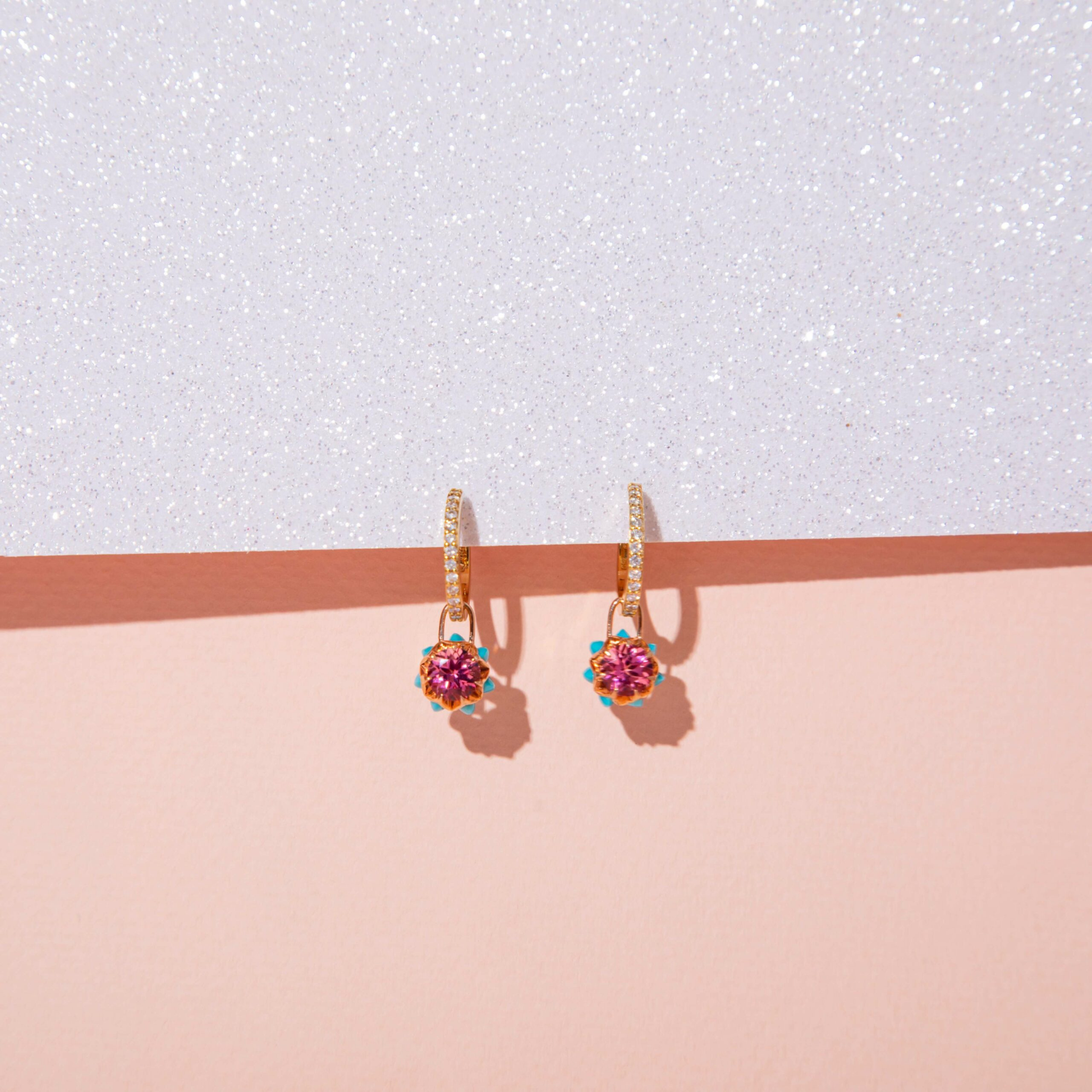 Pink Queen protea Hoop Charms