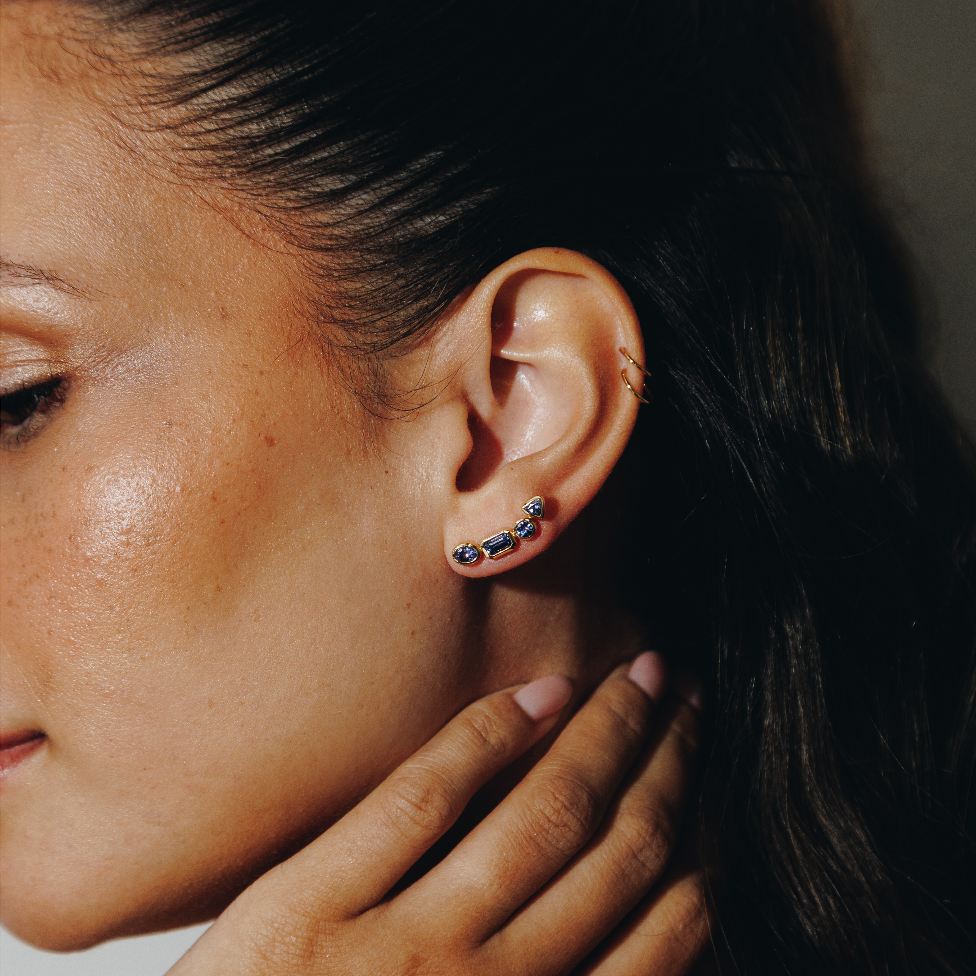 Ophelia Tanzanite Ear Climbers