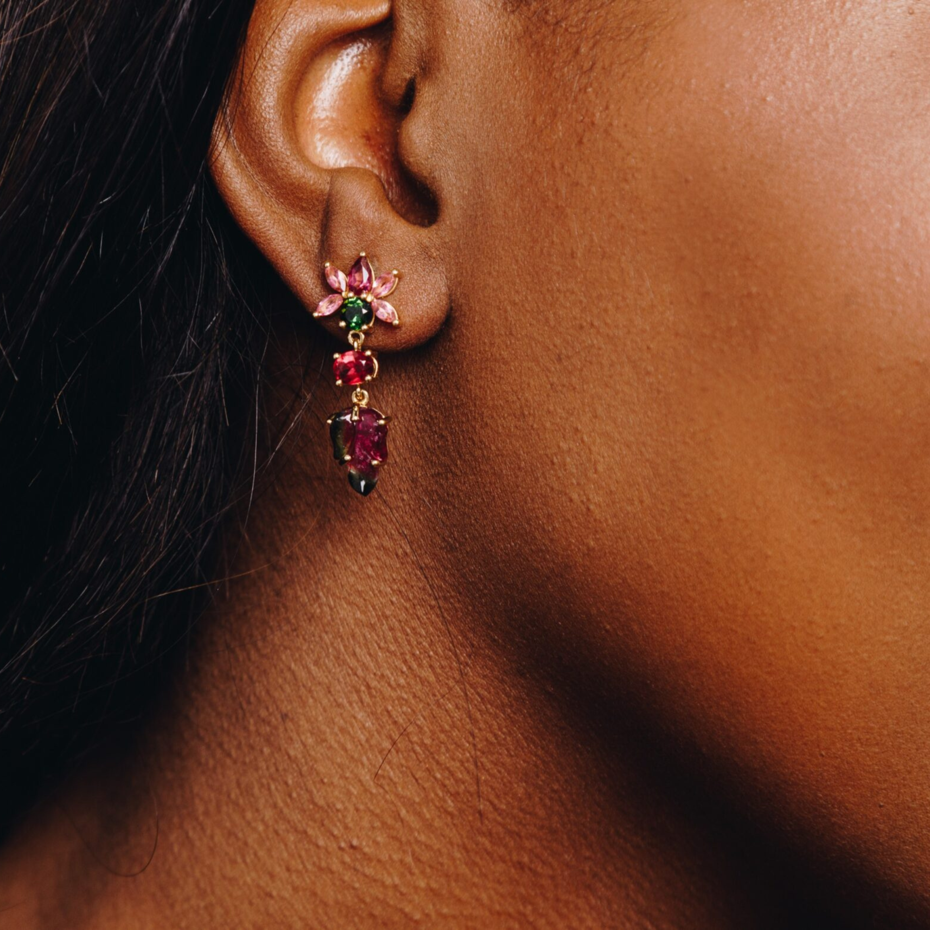 Flame Lily Drop Earrings