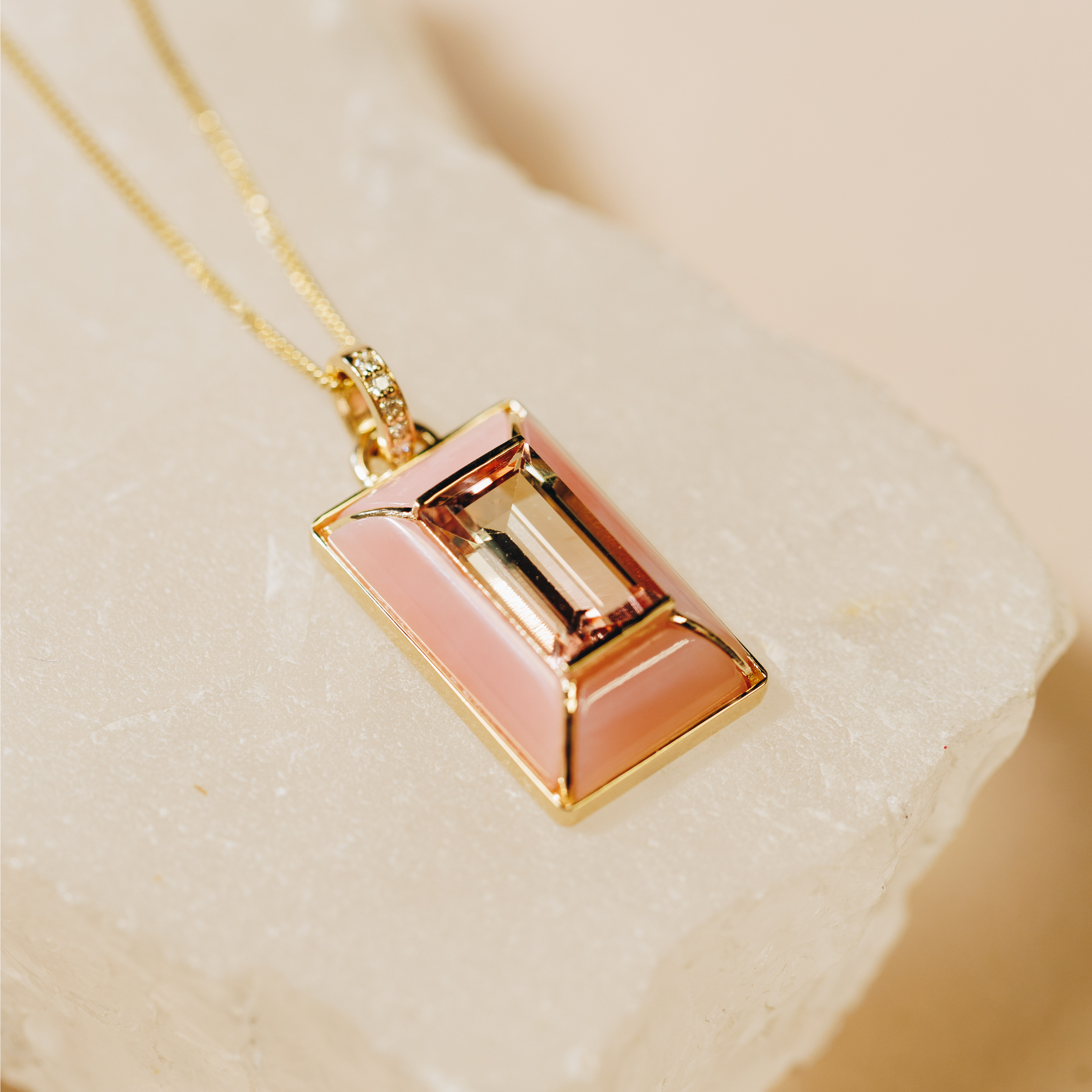 Eva Pink Inlay Pendant