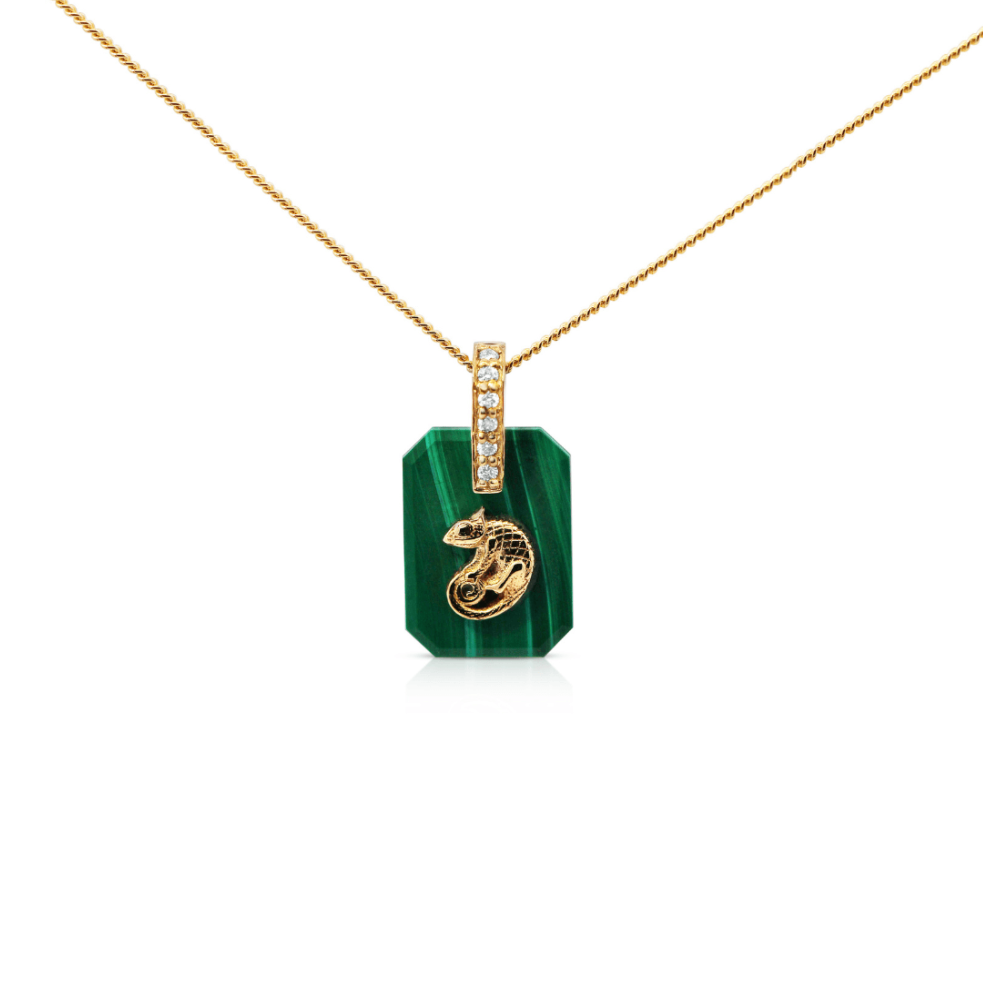 Malachite Chameleon Slab Pendant