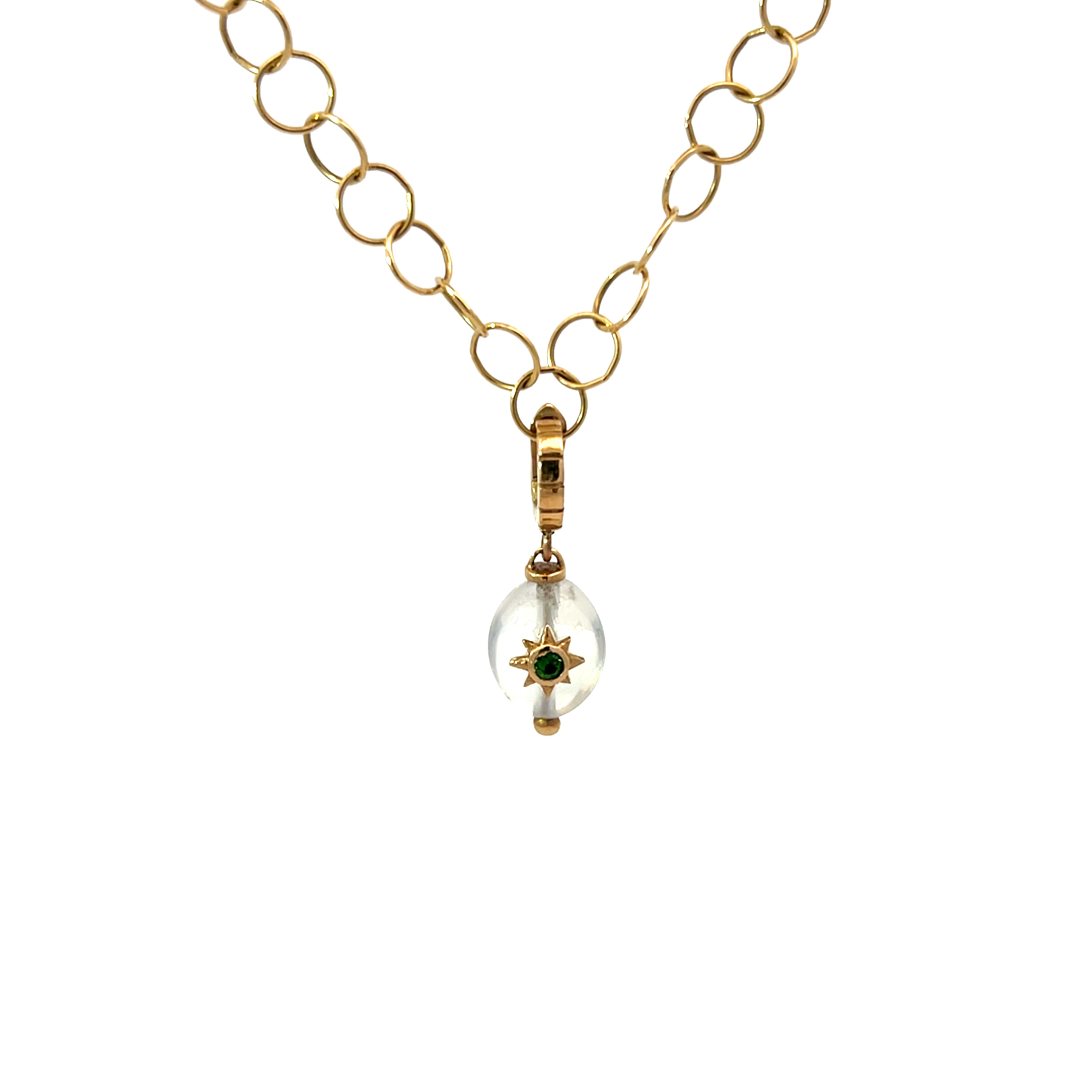 Tsavorite Moonstone Star Charm