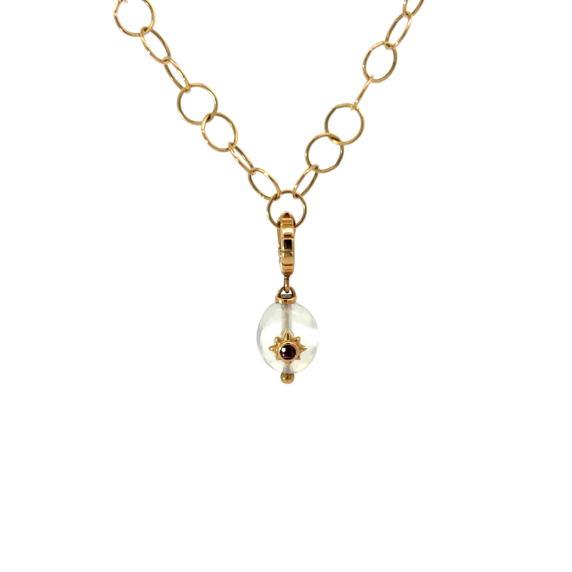 Pink Moonstone Star Charm