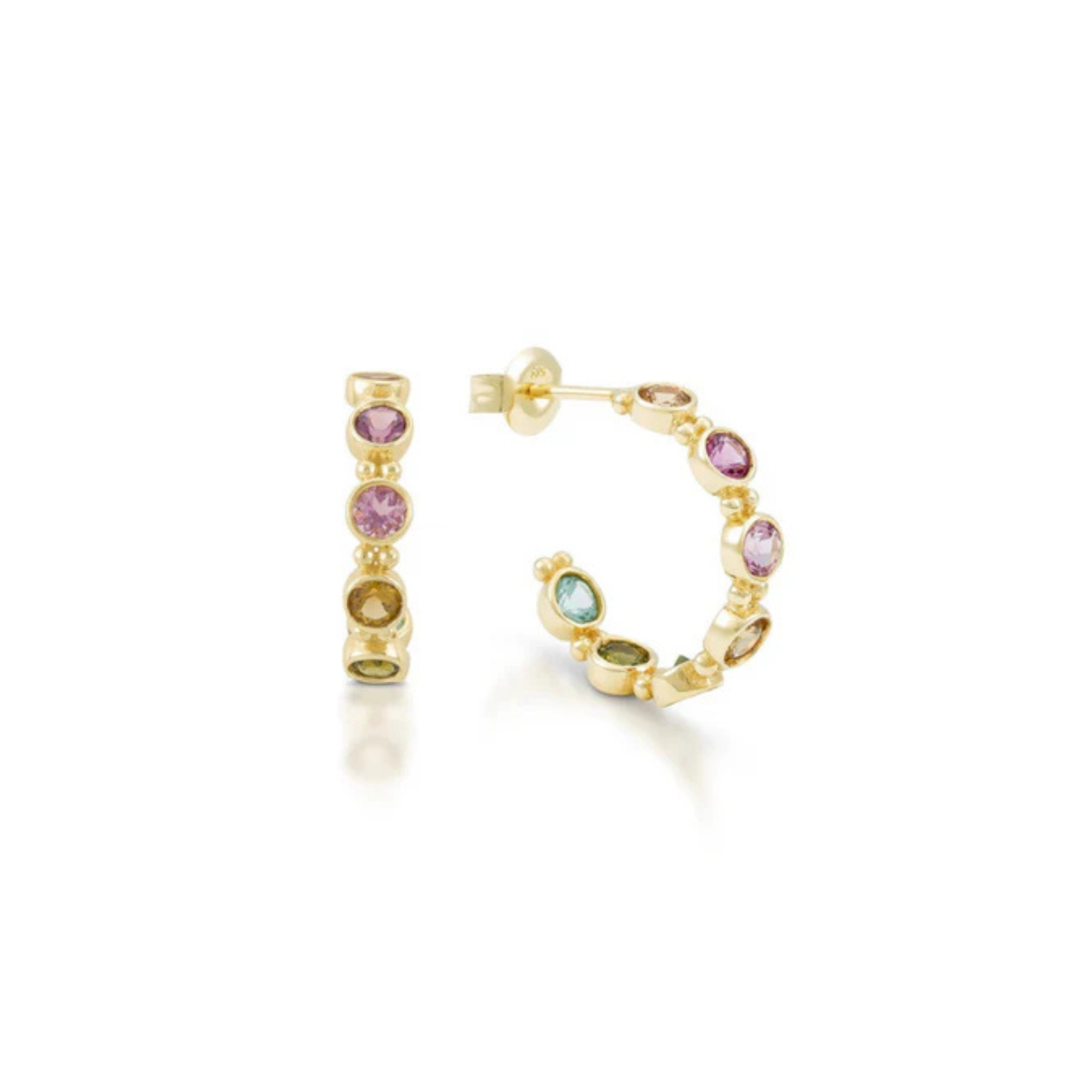 Rainbow Bobble Hoops