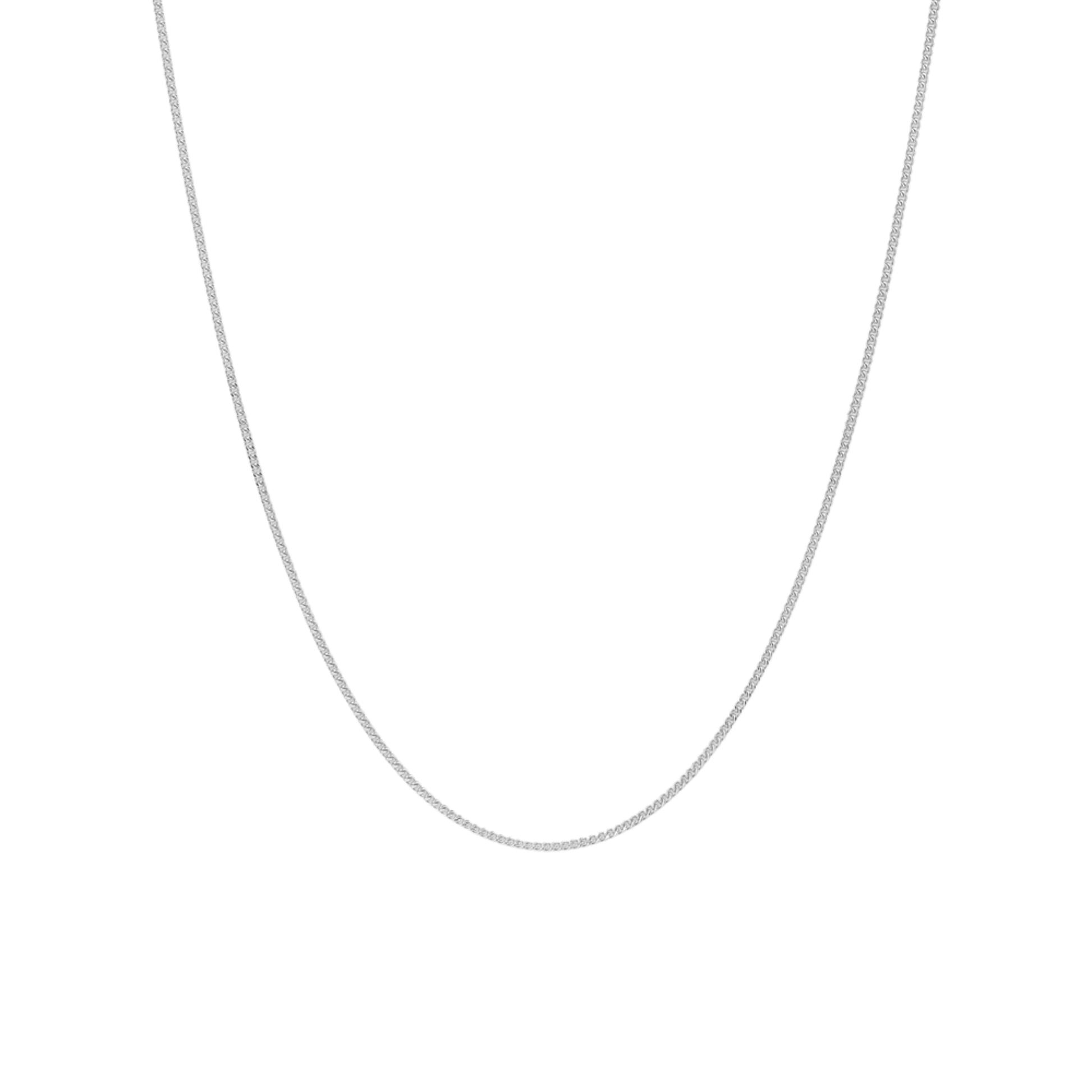 9kt White Gold Delicate Curb Chain