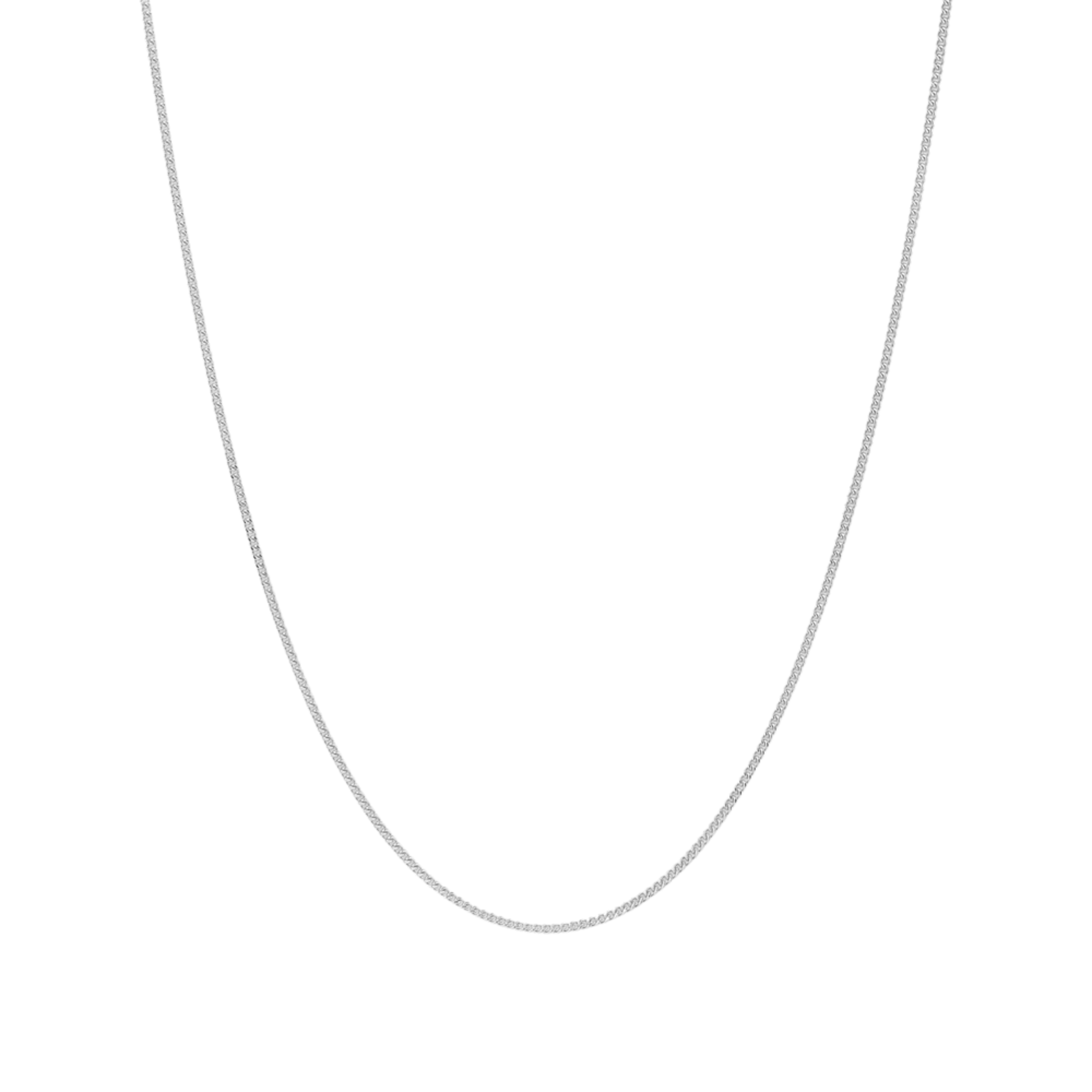 9kt White Gold Delicate Curb Chain