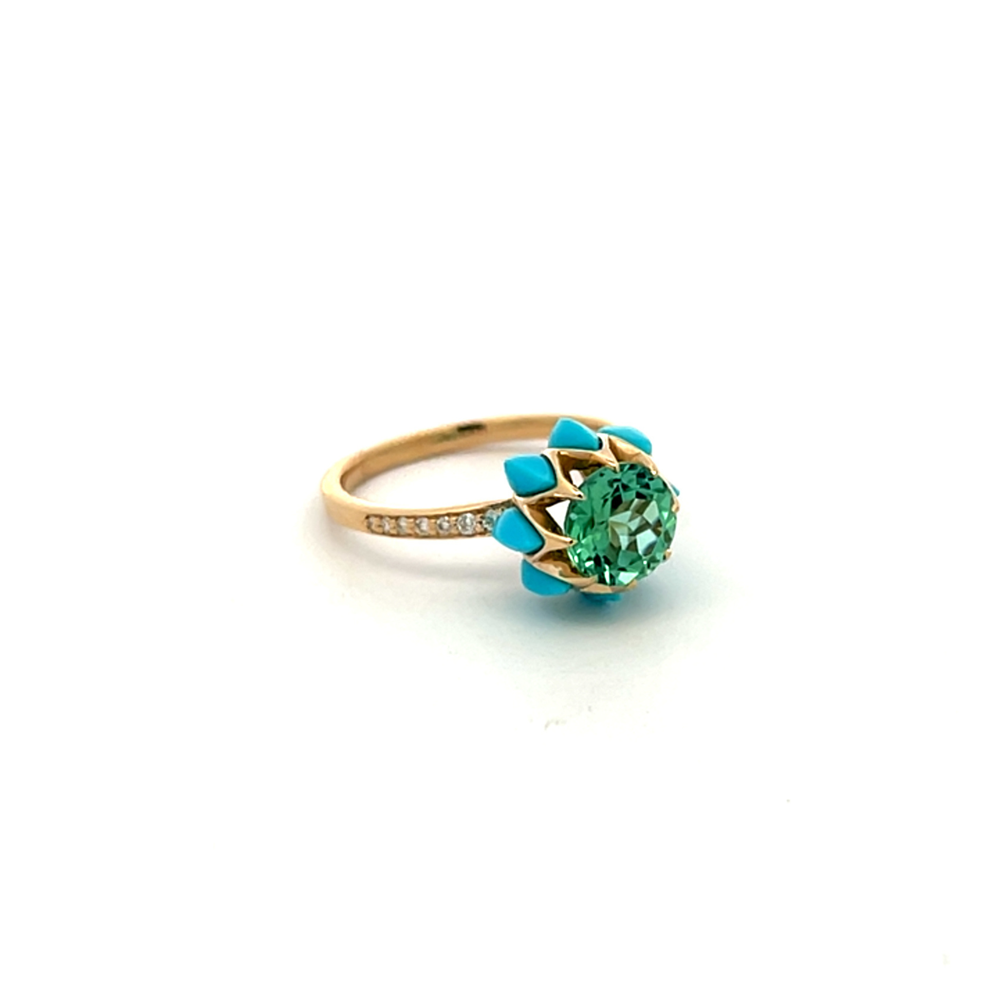 Light Green Round Queen protea Ring