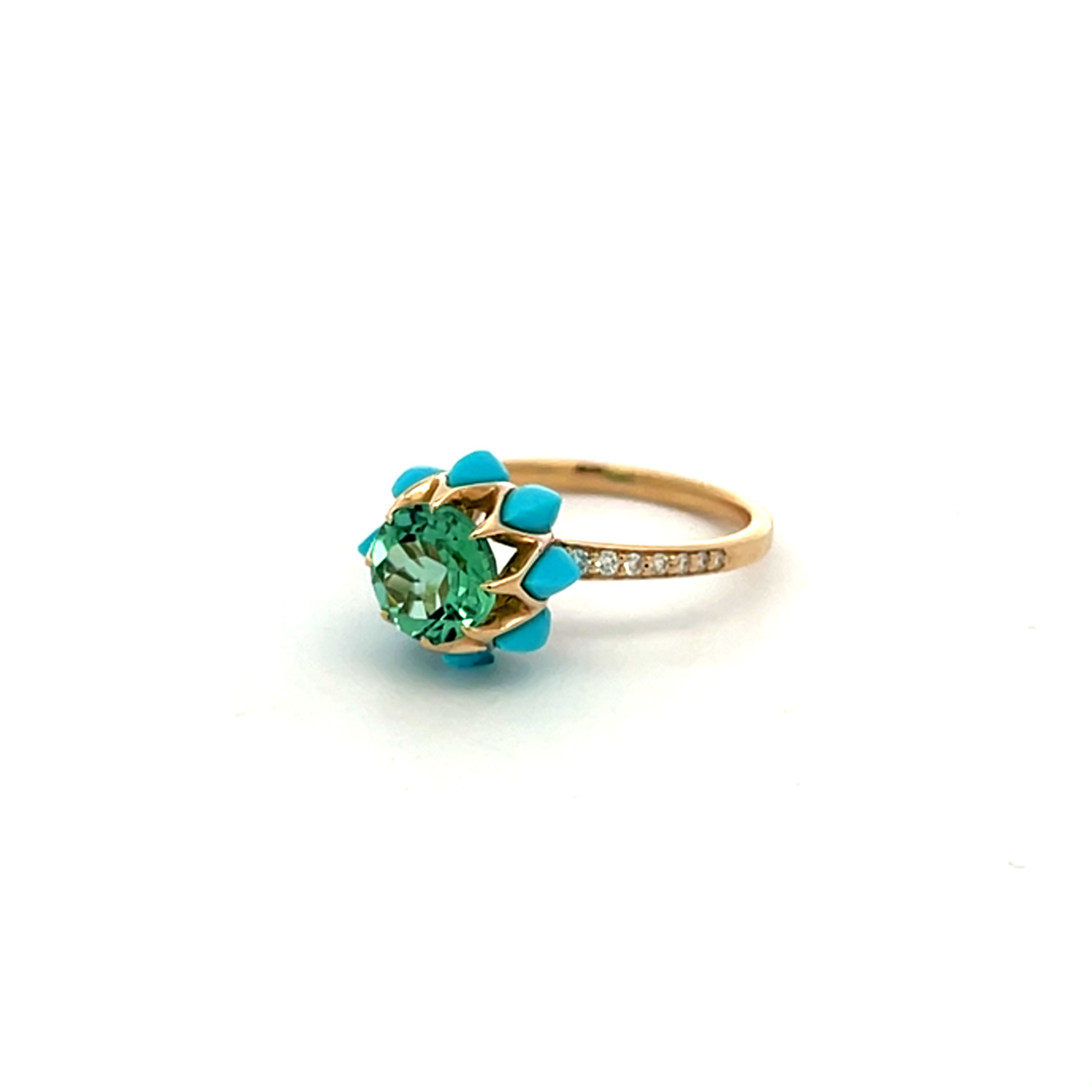Light Green Round Queen protea Ring