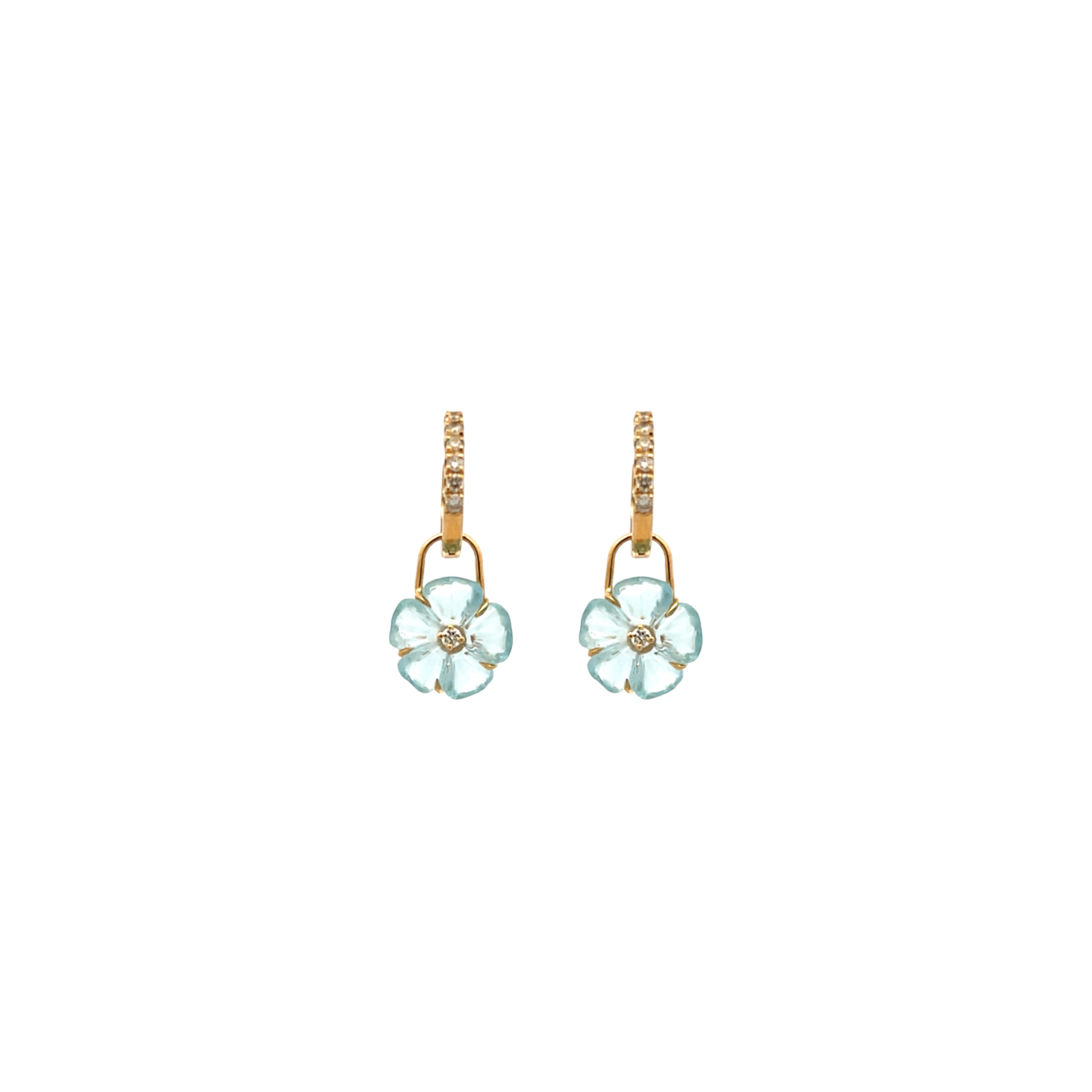 Aquamarine Flower Hoop Charm