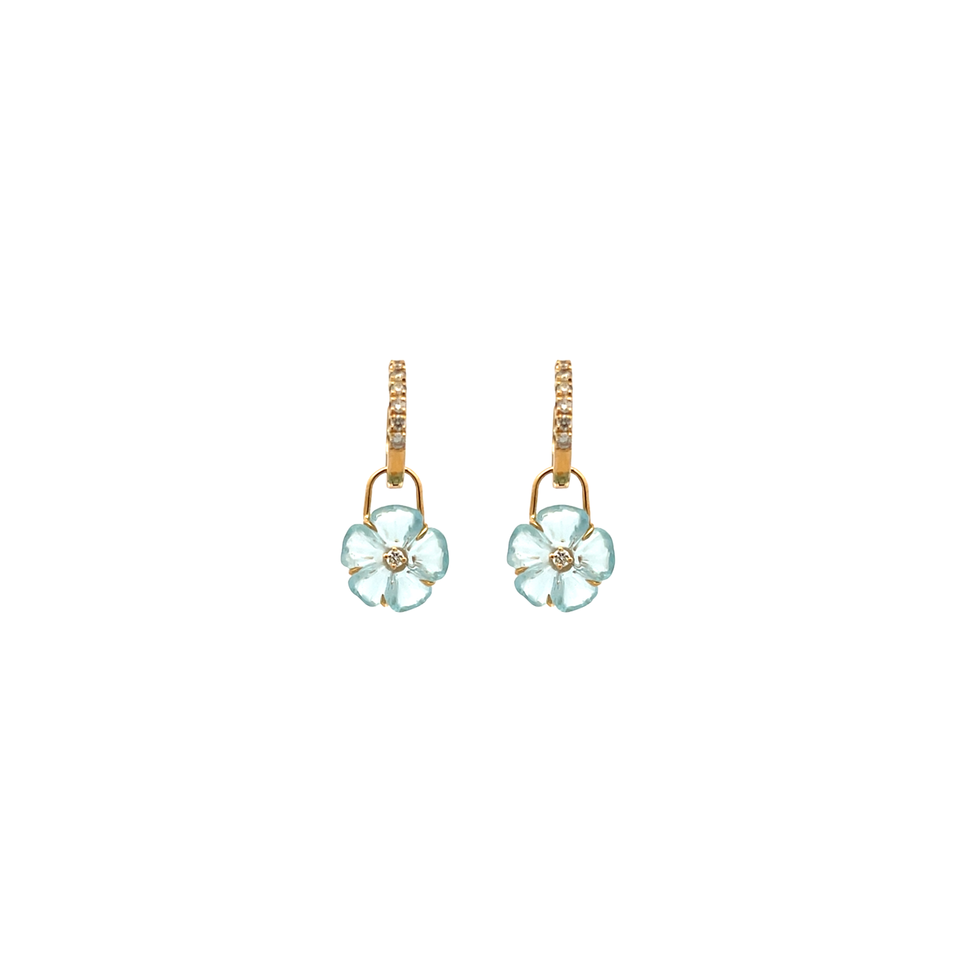 Aquamarine Flower Hoop Charm