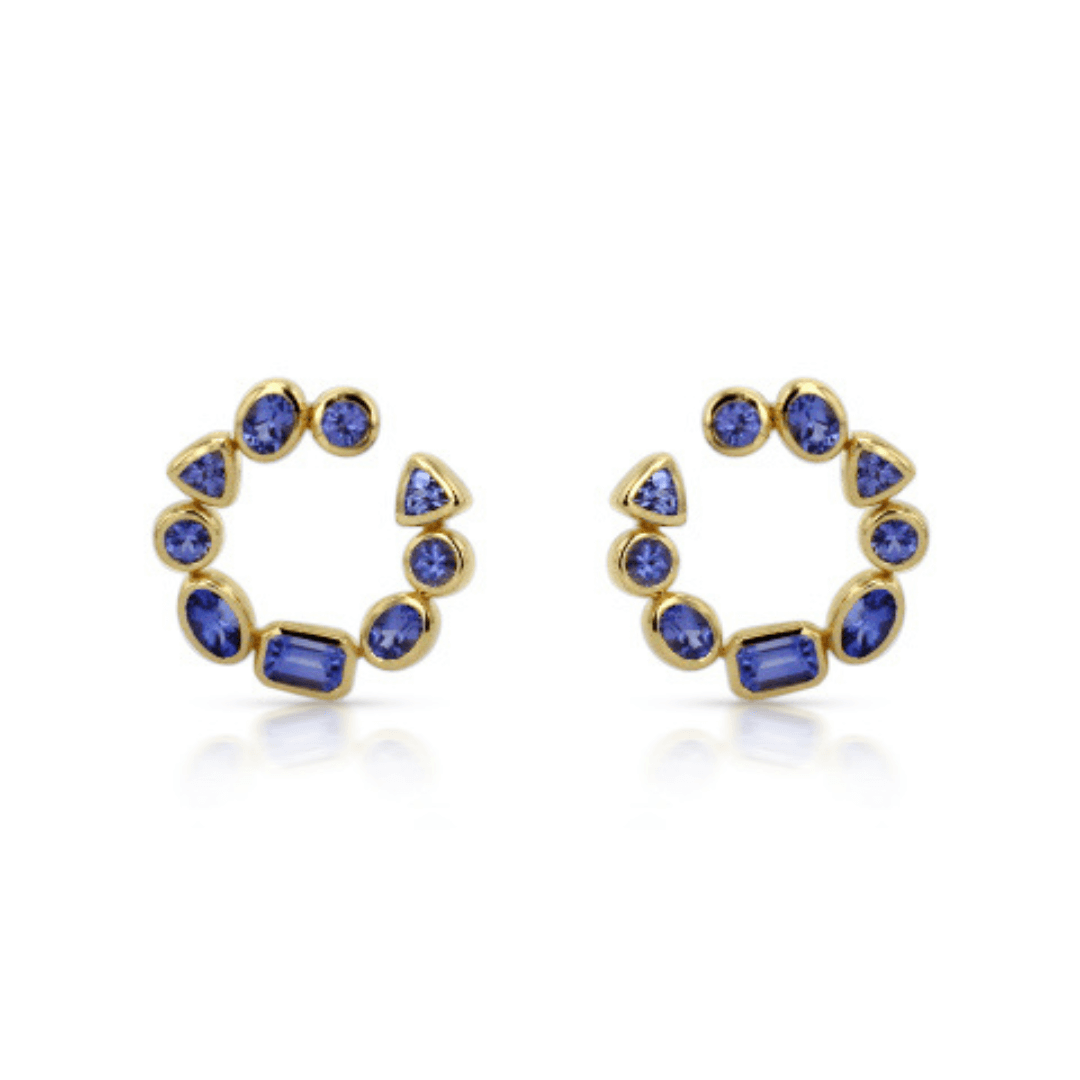 Ophelia Tanzanite Crescent Hoops