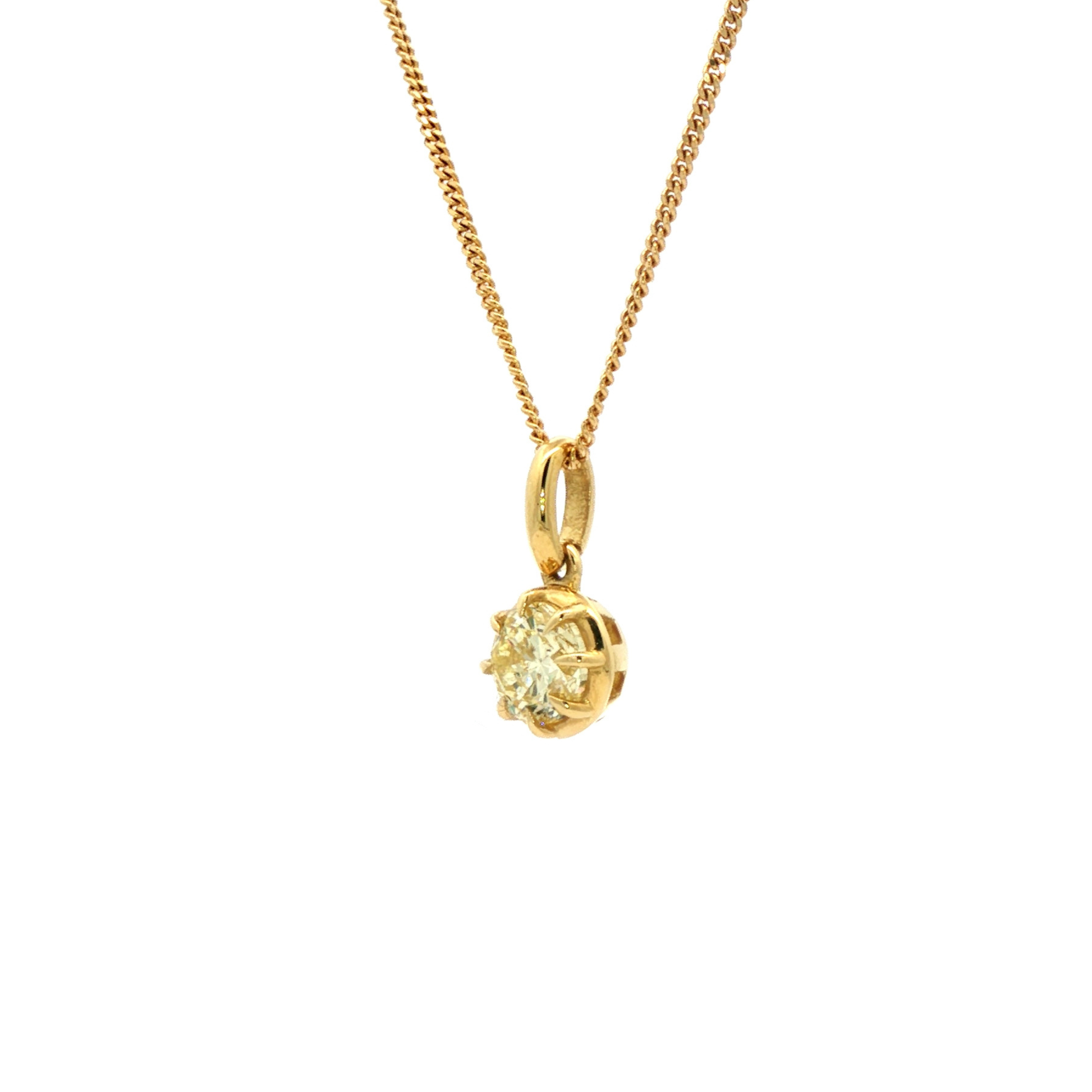 Era Round Yellow Diamond Pendant