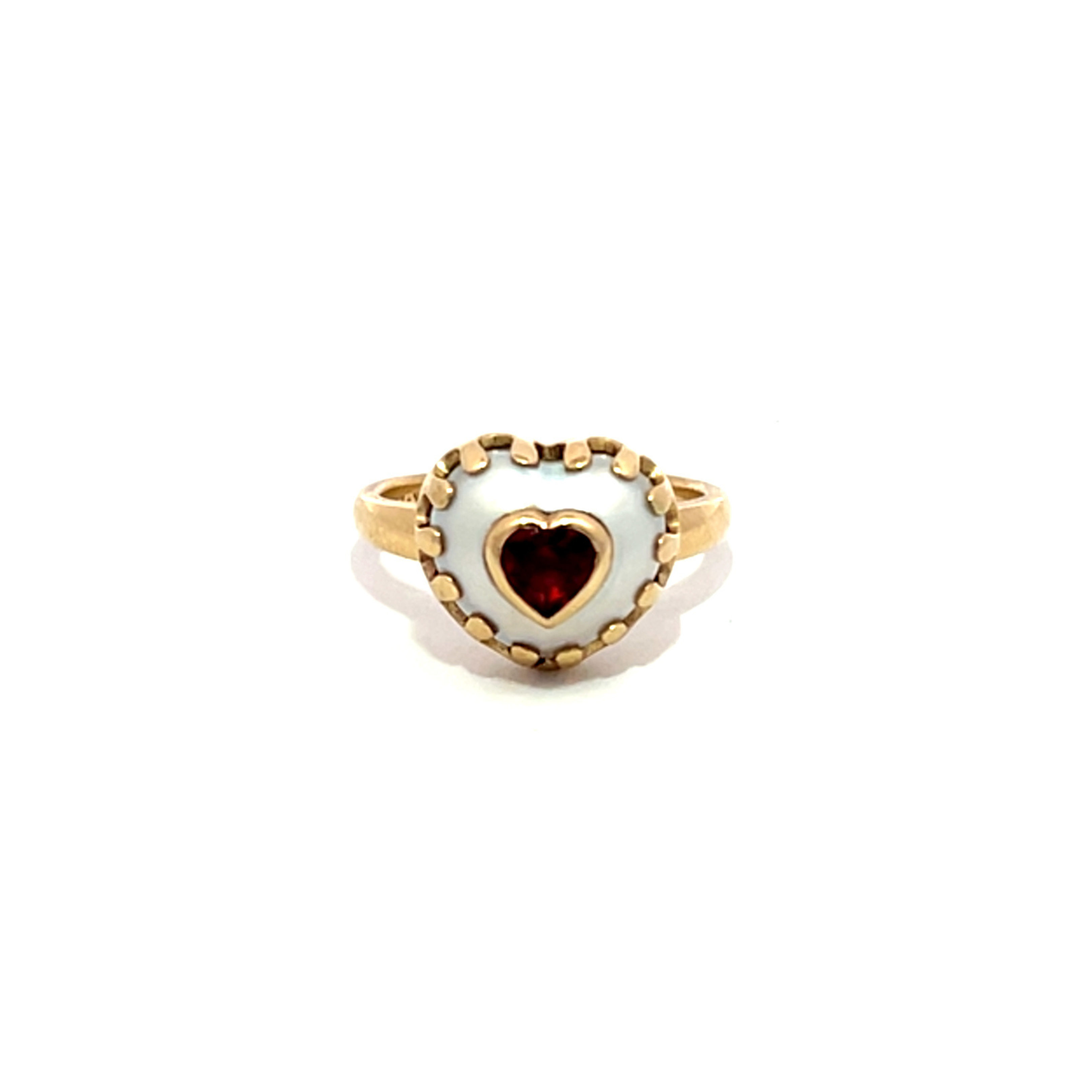 Baroque Inlay Heart Ring