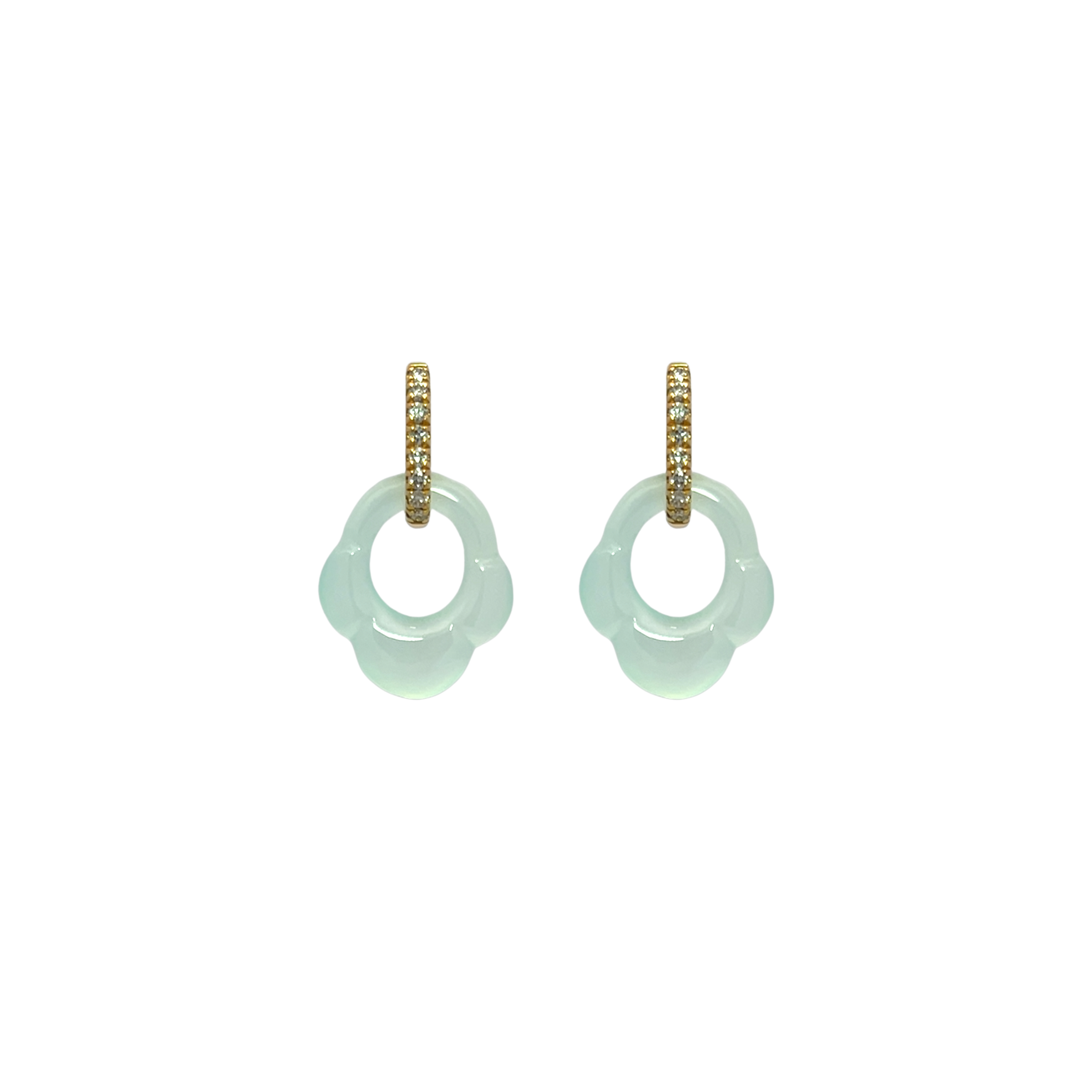 Light Blue Tulip Hoop Charms