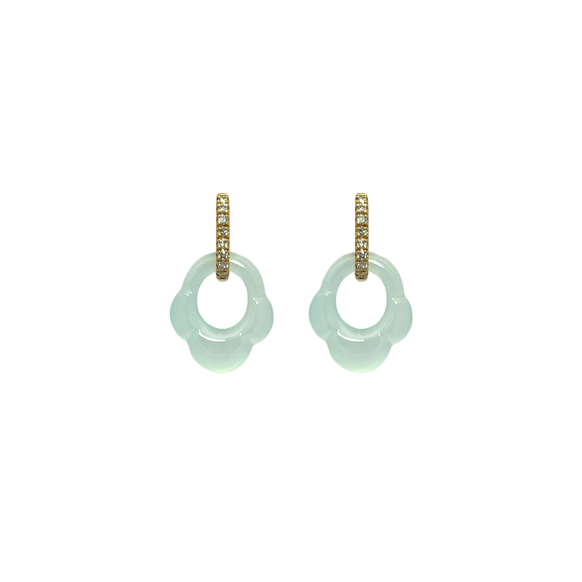 Light Blue Tulip Hoop Charms