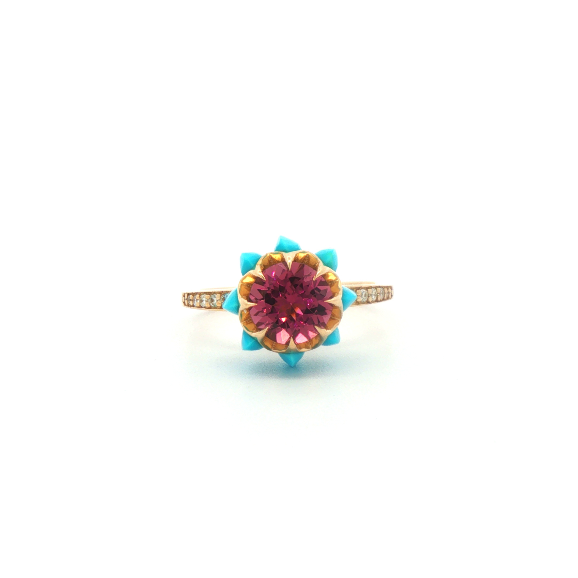 Pink Round Queen protea Ring