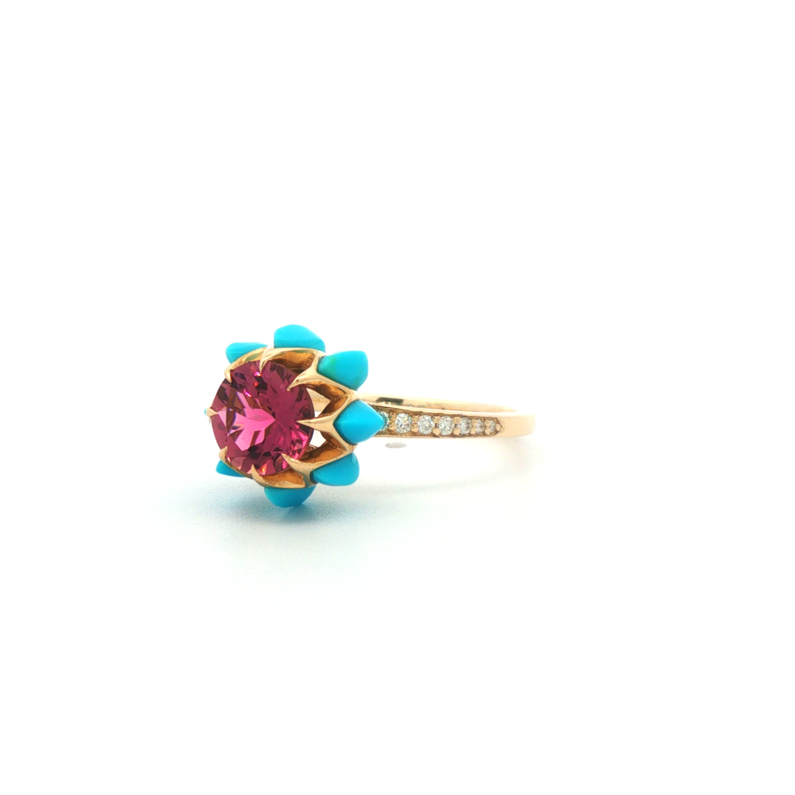 Pink Round Queen protea Ring