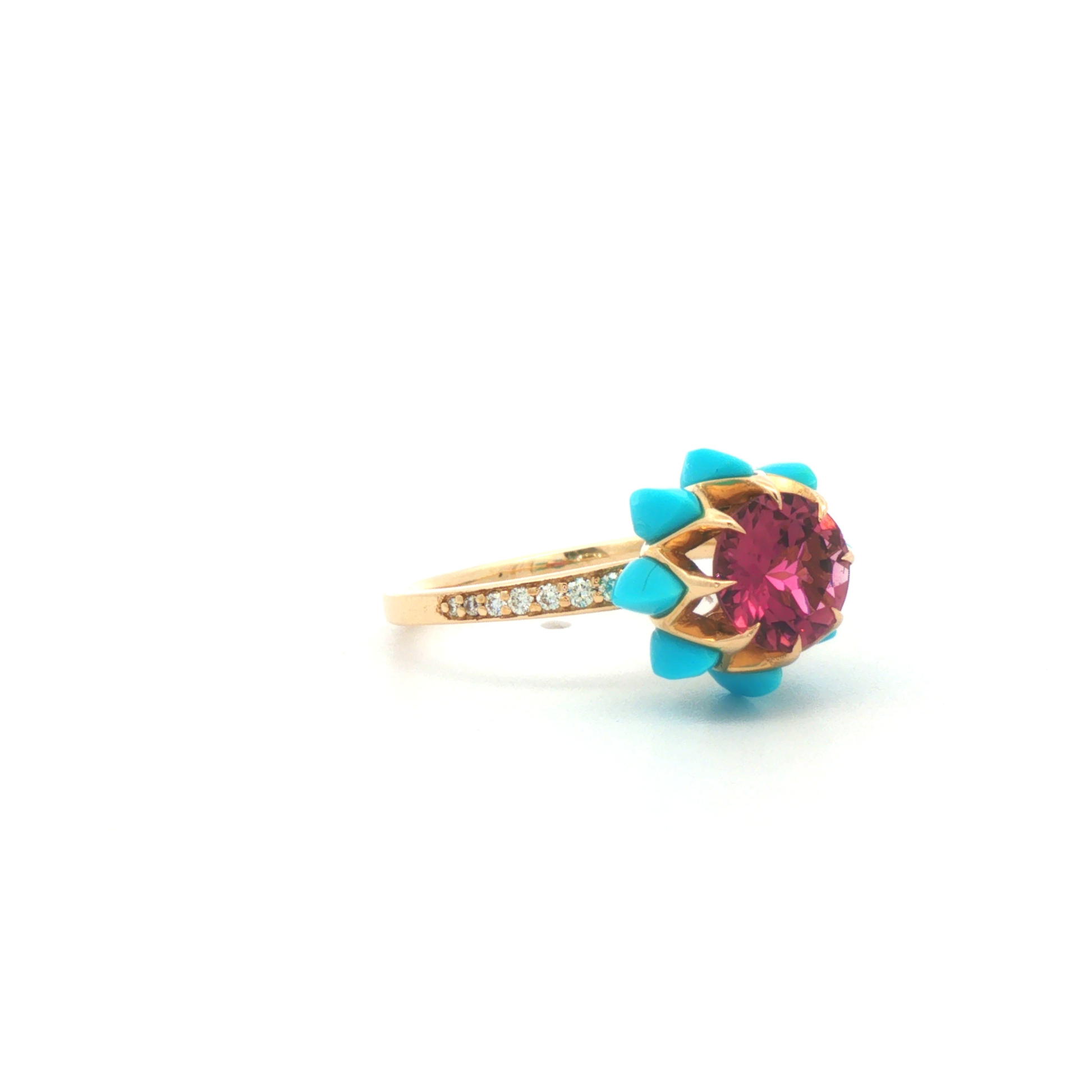 Pink Round Queen protea Ring