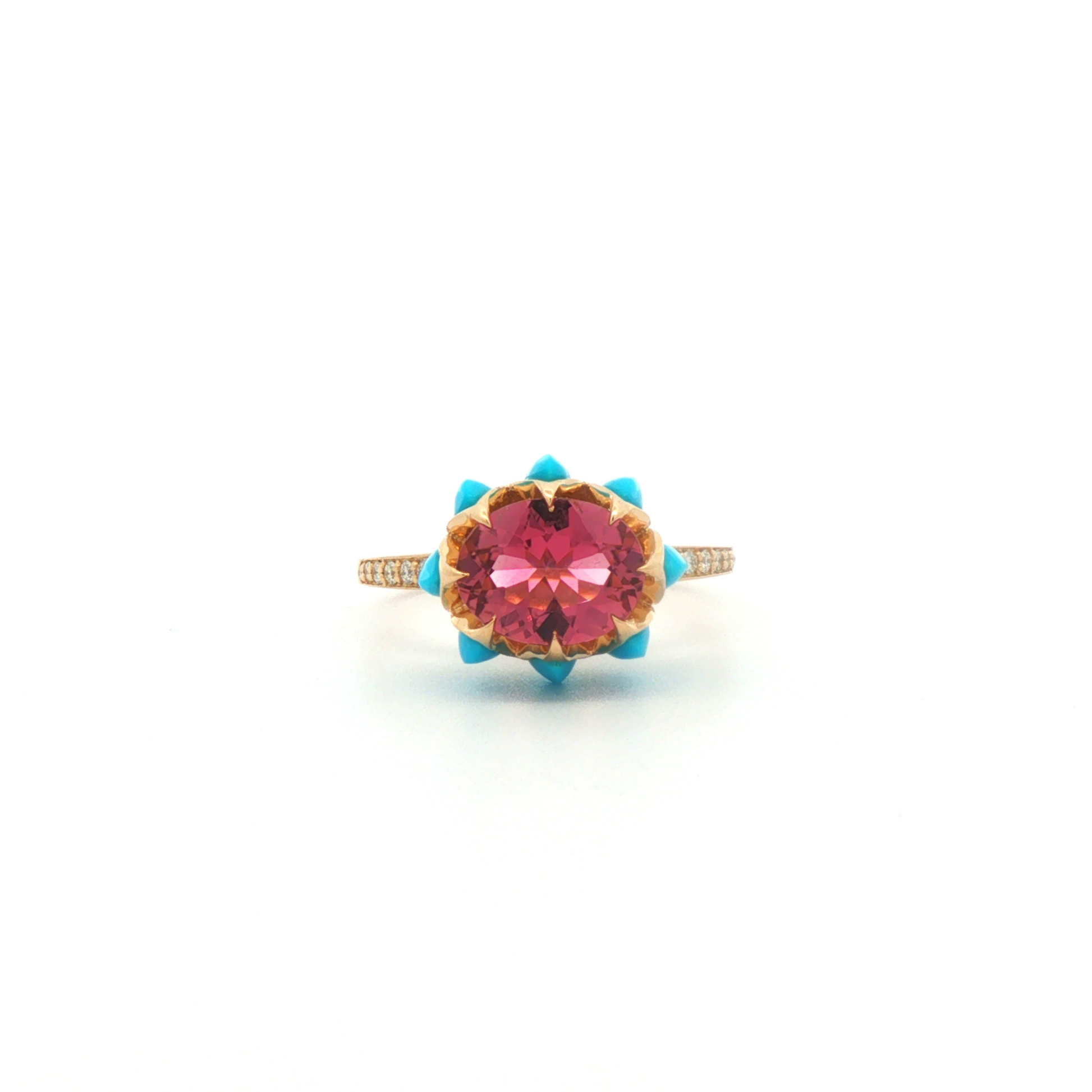 Pink Oval Queen protea Ring