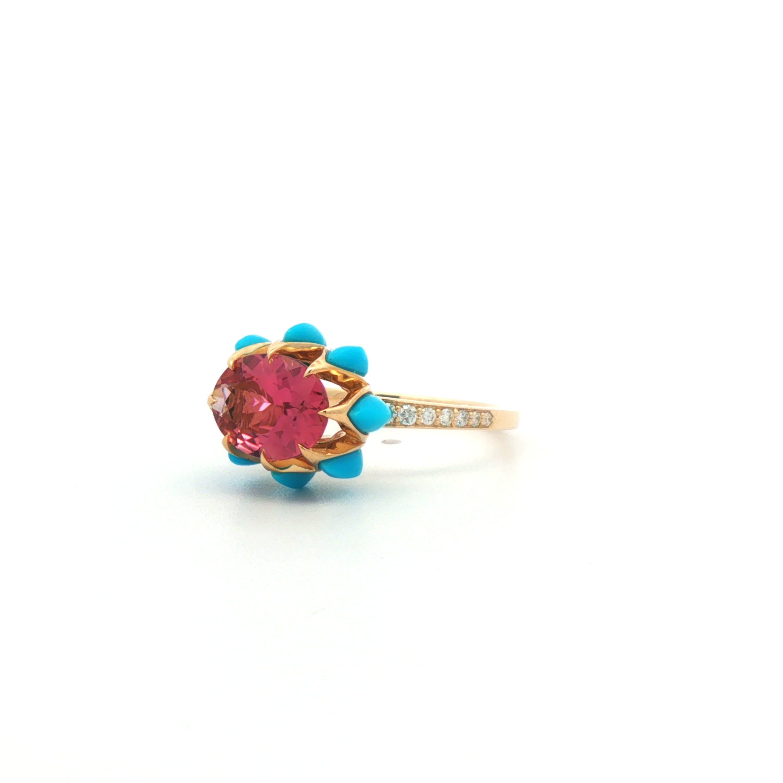 Pink Oval Queen protea Ring