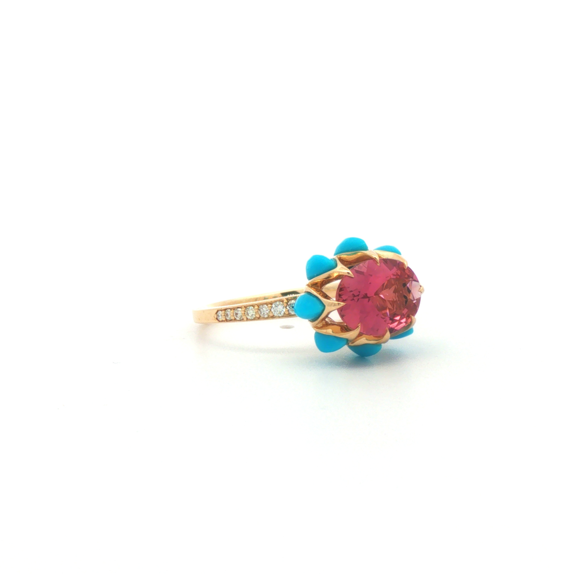 Pink Oval Queen protea Ring