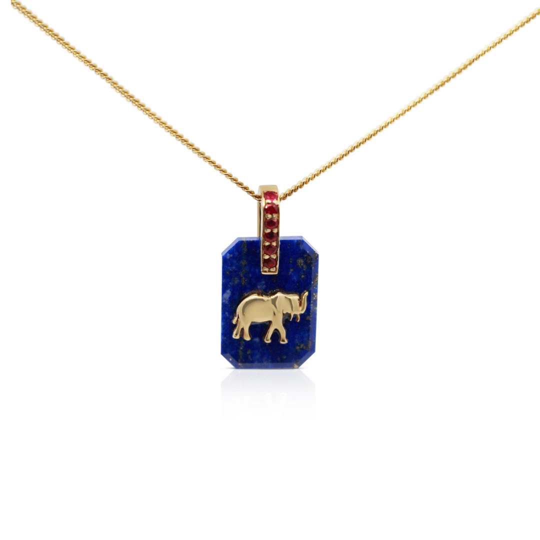 ELEPHANT Slab Pendant (Blue) image 0