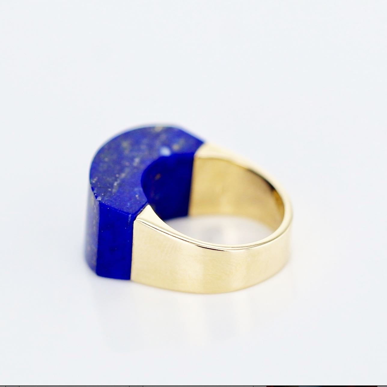 lapis Inlay Grandfather Ring
