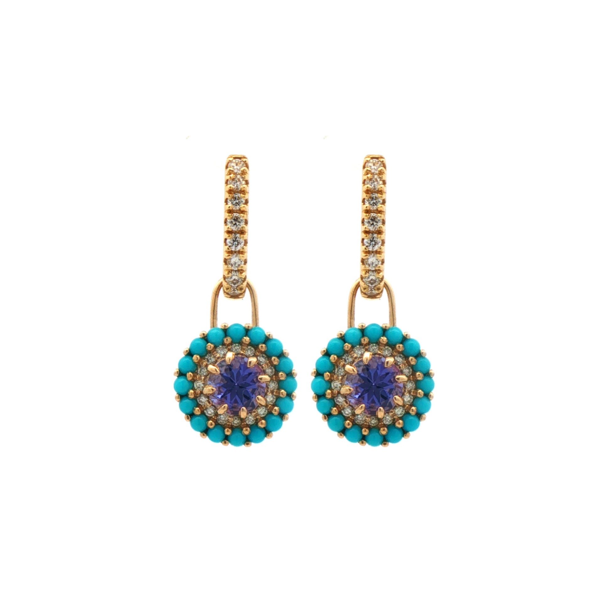 Tanzanite Queen protea Halo Studs
