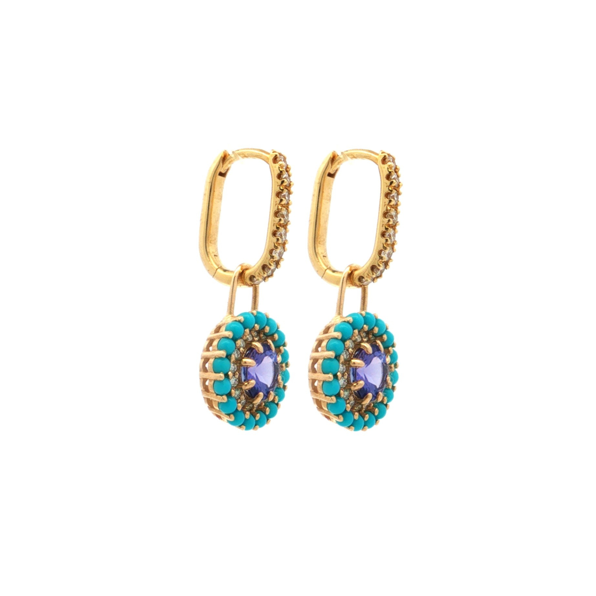 Tanzanite Queen protea Halo Studs