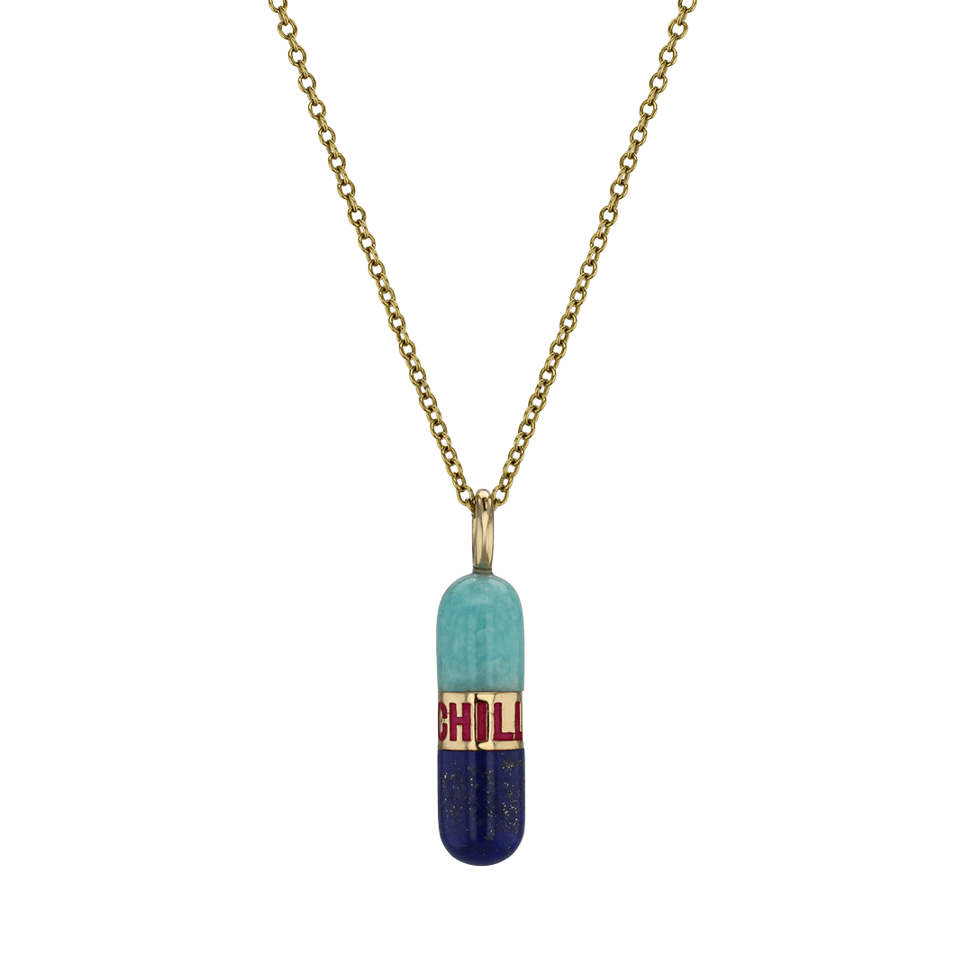 CHILL PILL Lapis Lazuli & Amazonite Pendant image 0