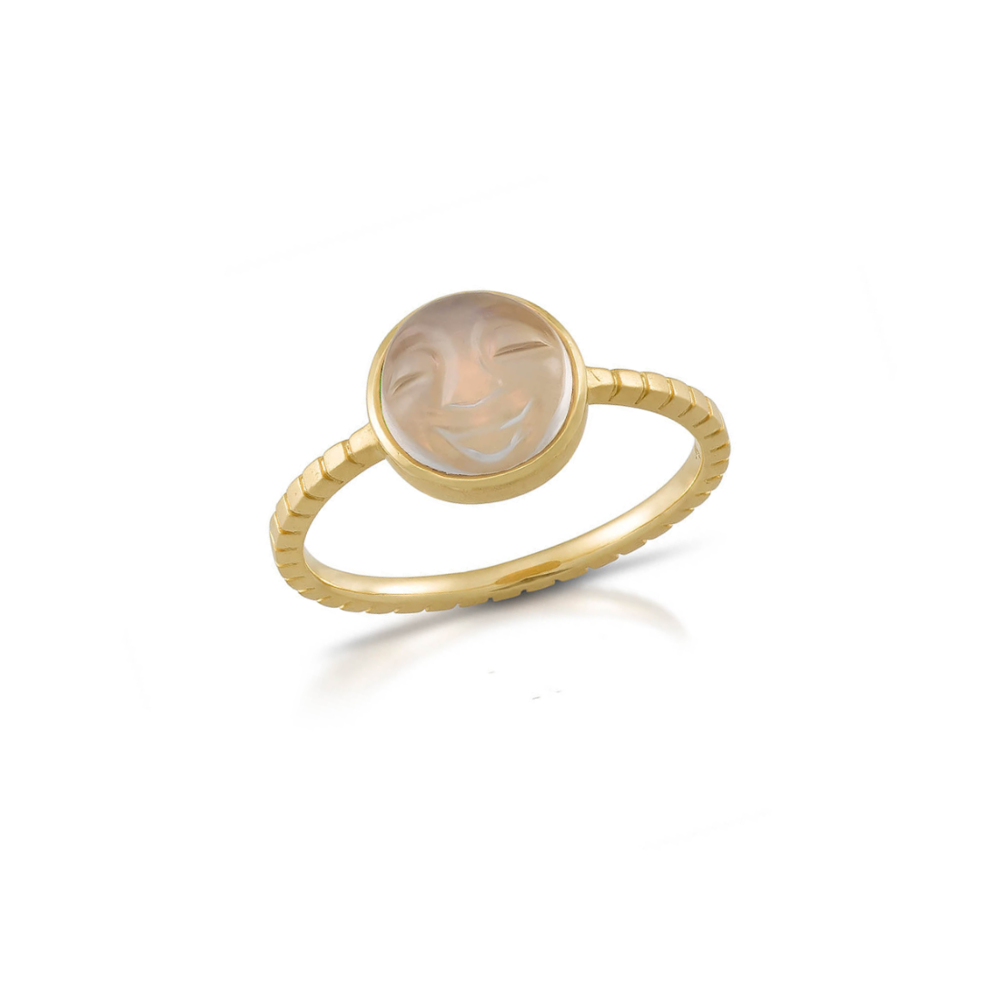 Moonstone Moon Ring