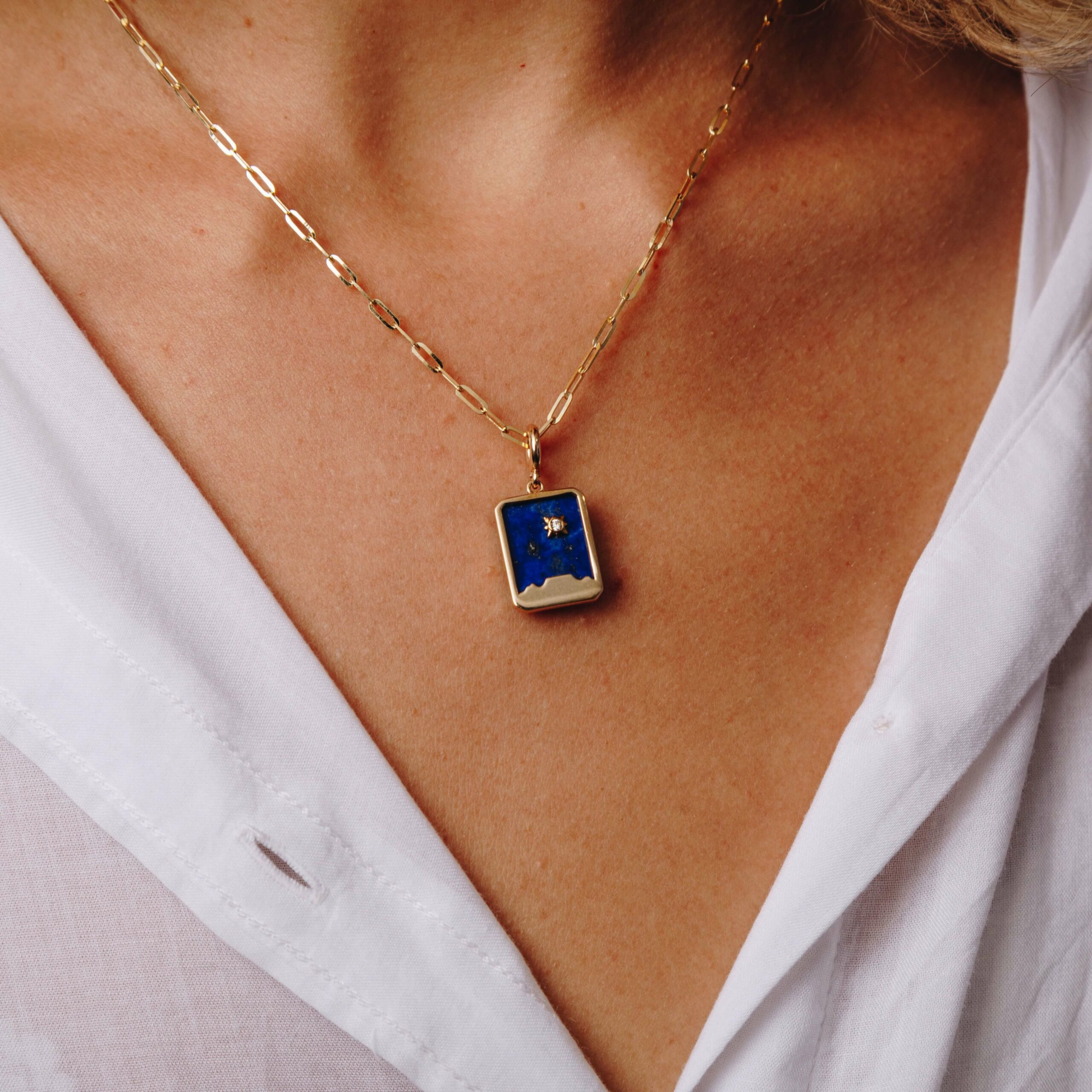 Lapis Lazuli Table Mountain Slab Pendant