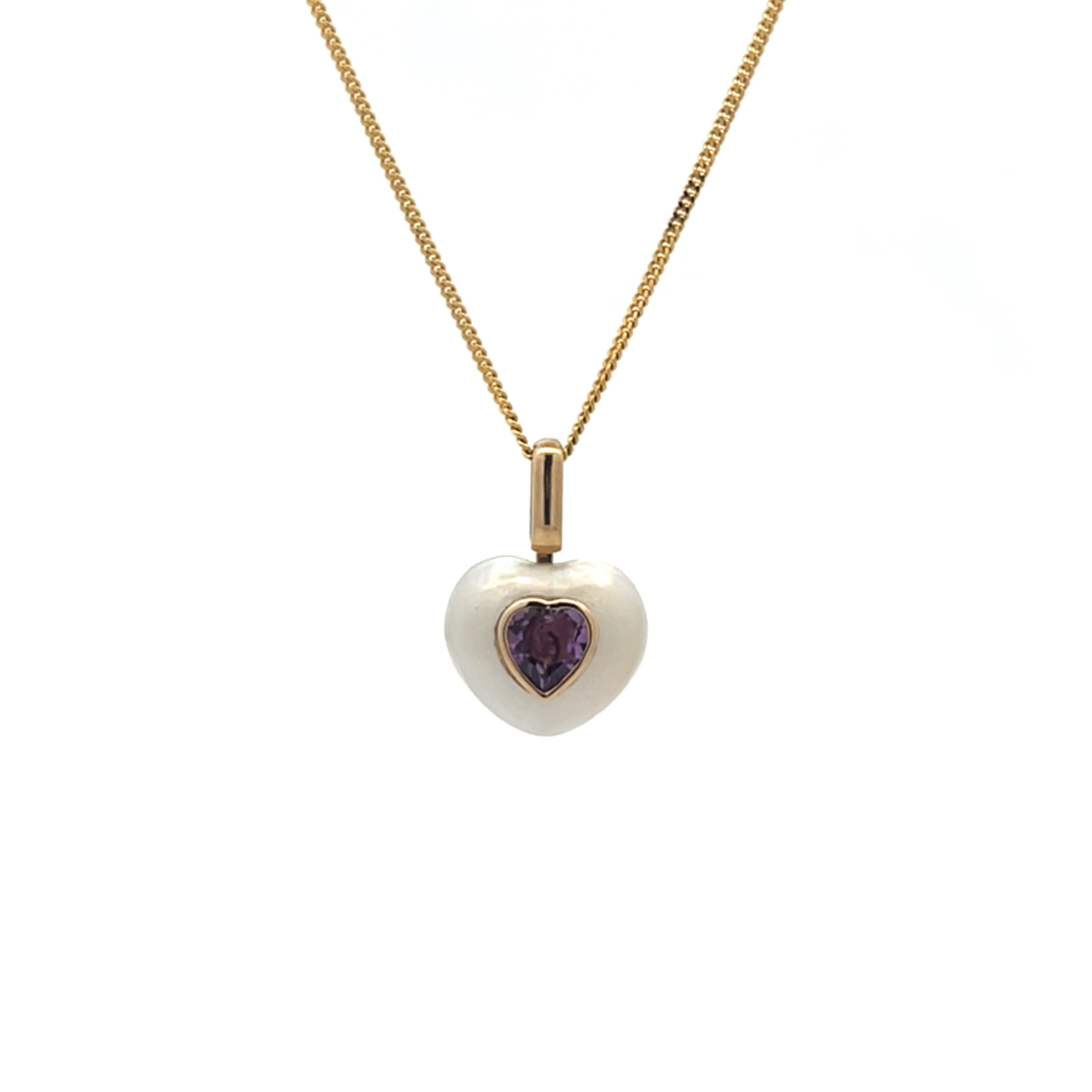 Pearl Heart Inlay Pendant