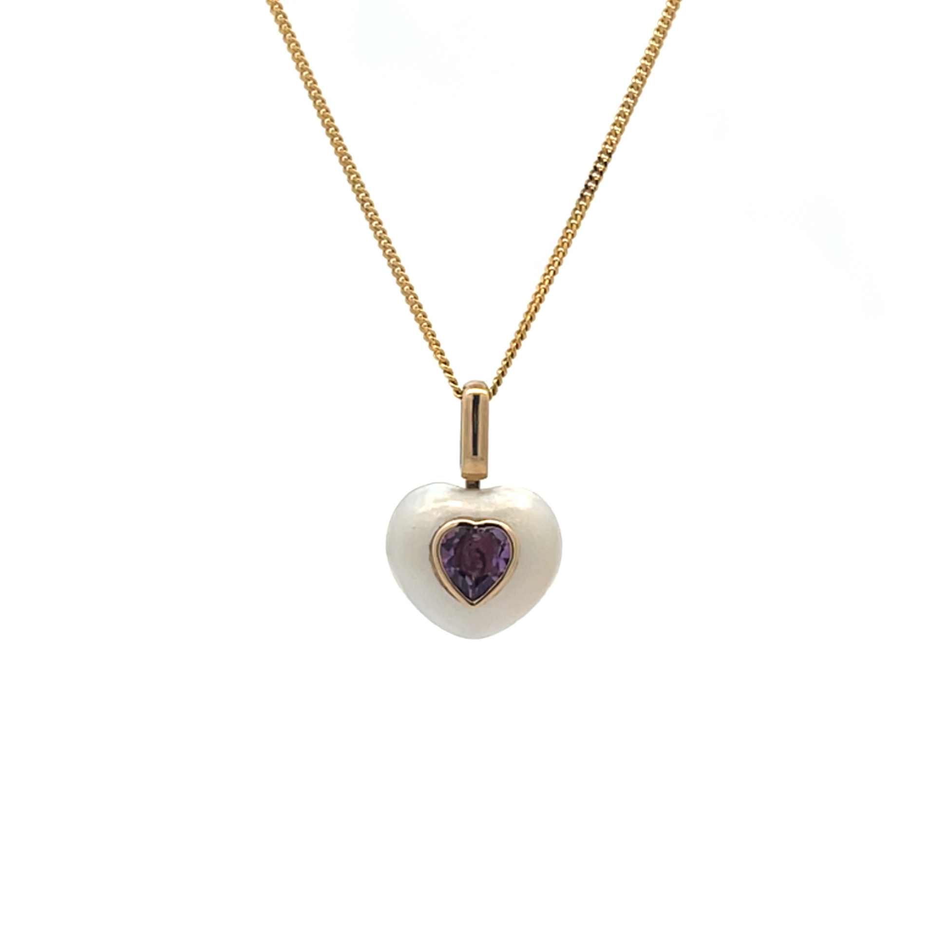 Pearl Heart Inlay Pendant