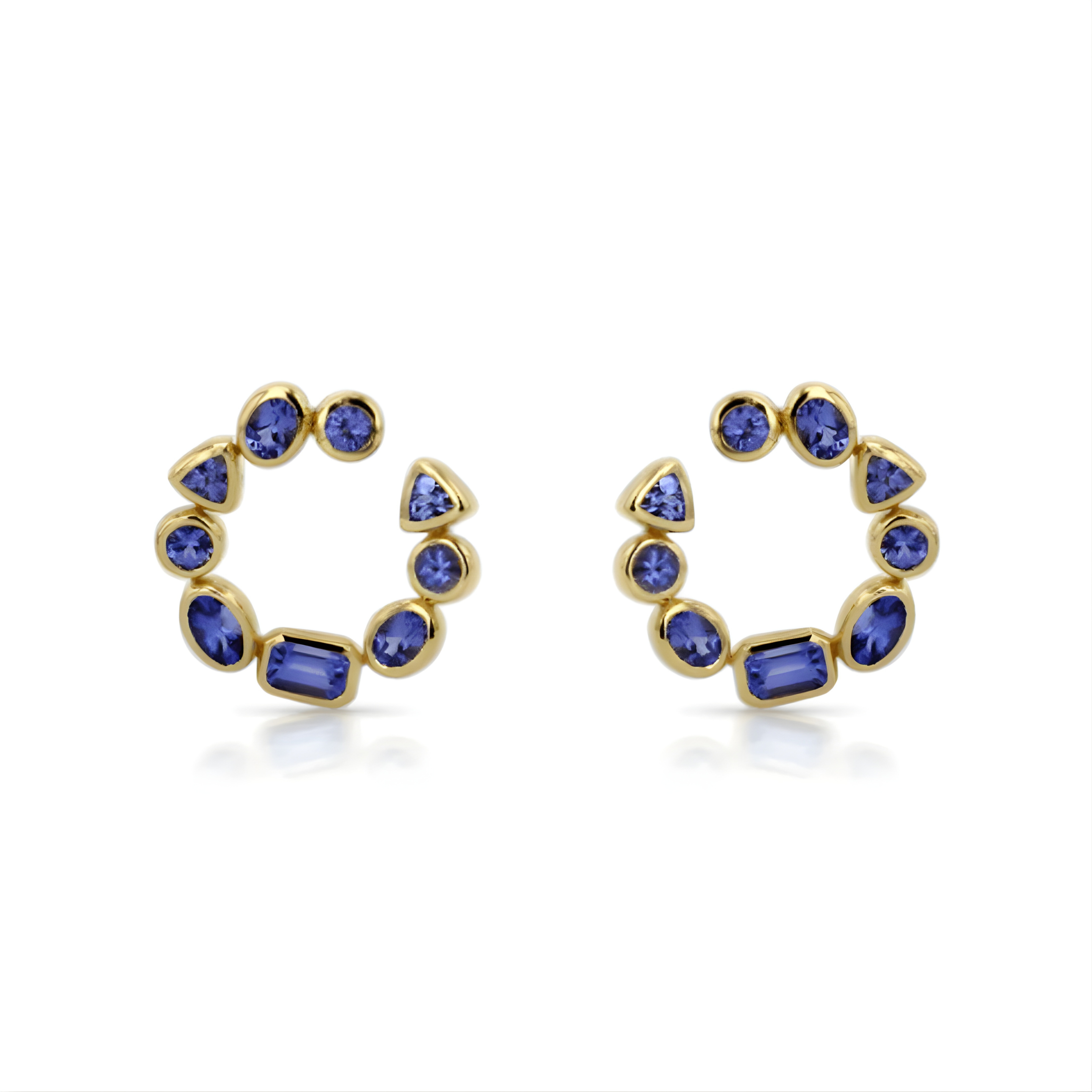 Ophelia Tanzanite Crescent Hoops