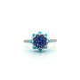 Tanzanite Round Queen protea Ring