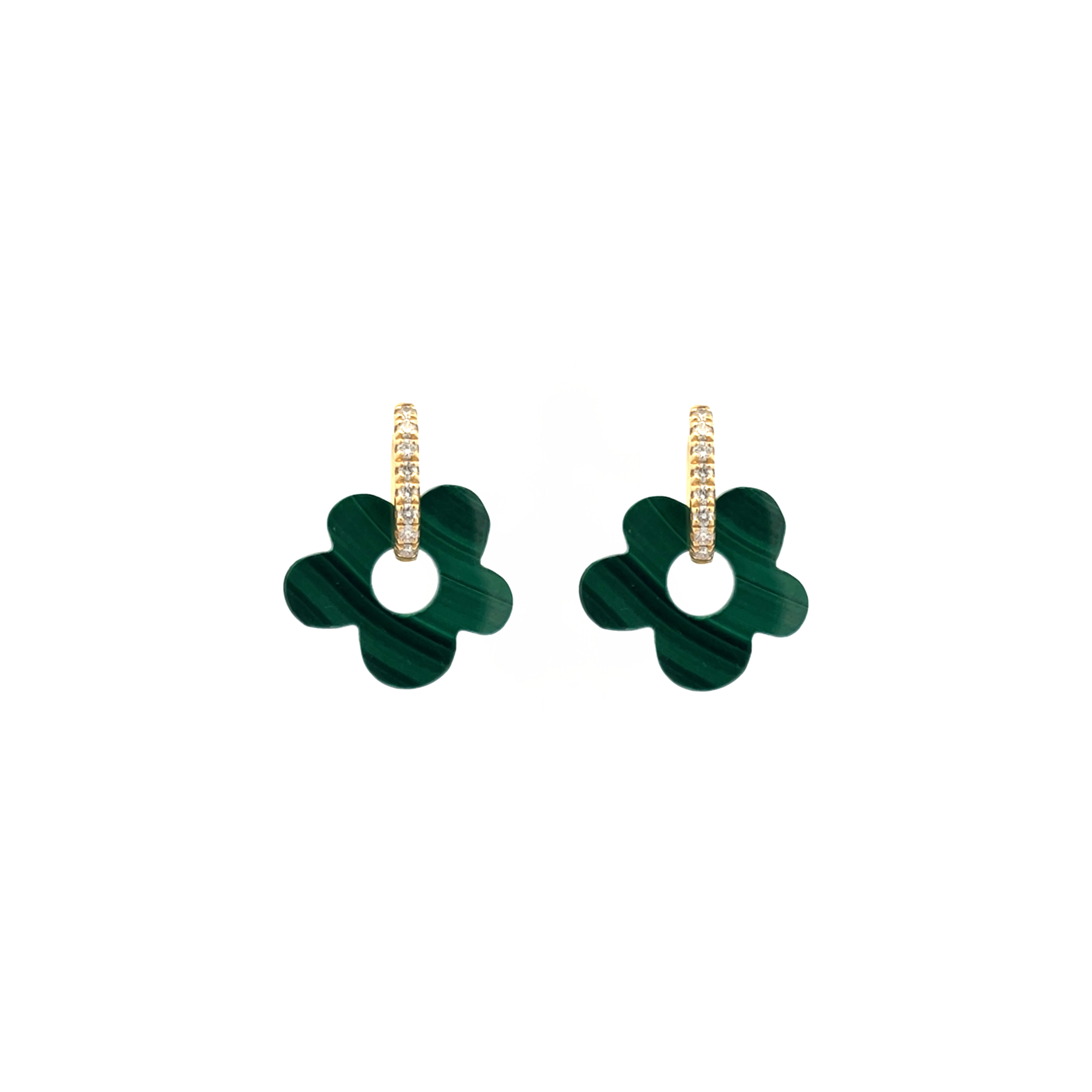Malachite Daisy Hoop Charms