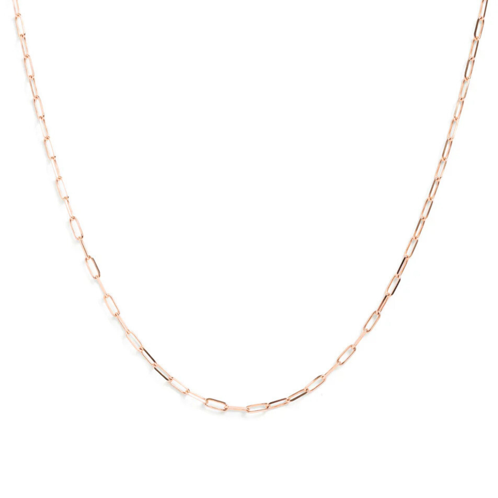 9kt Rose Gold Paperclip Chain
