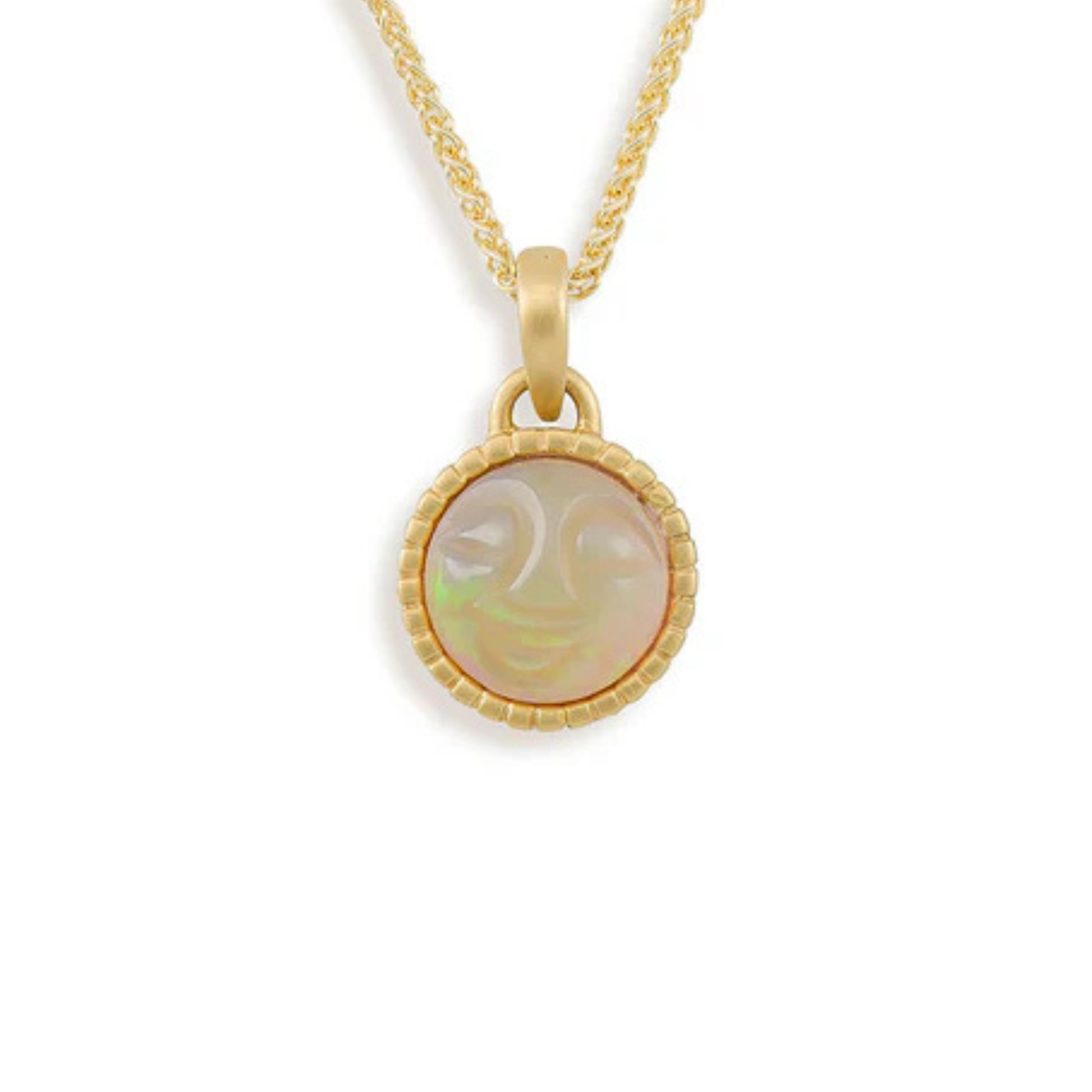 Opal Cobbled Moon Pendant