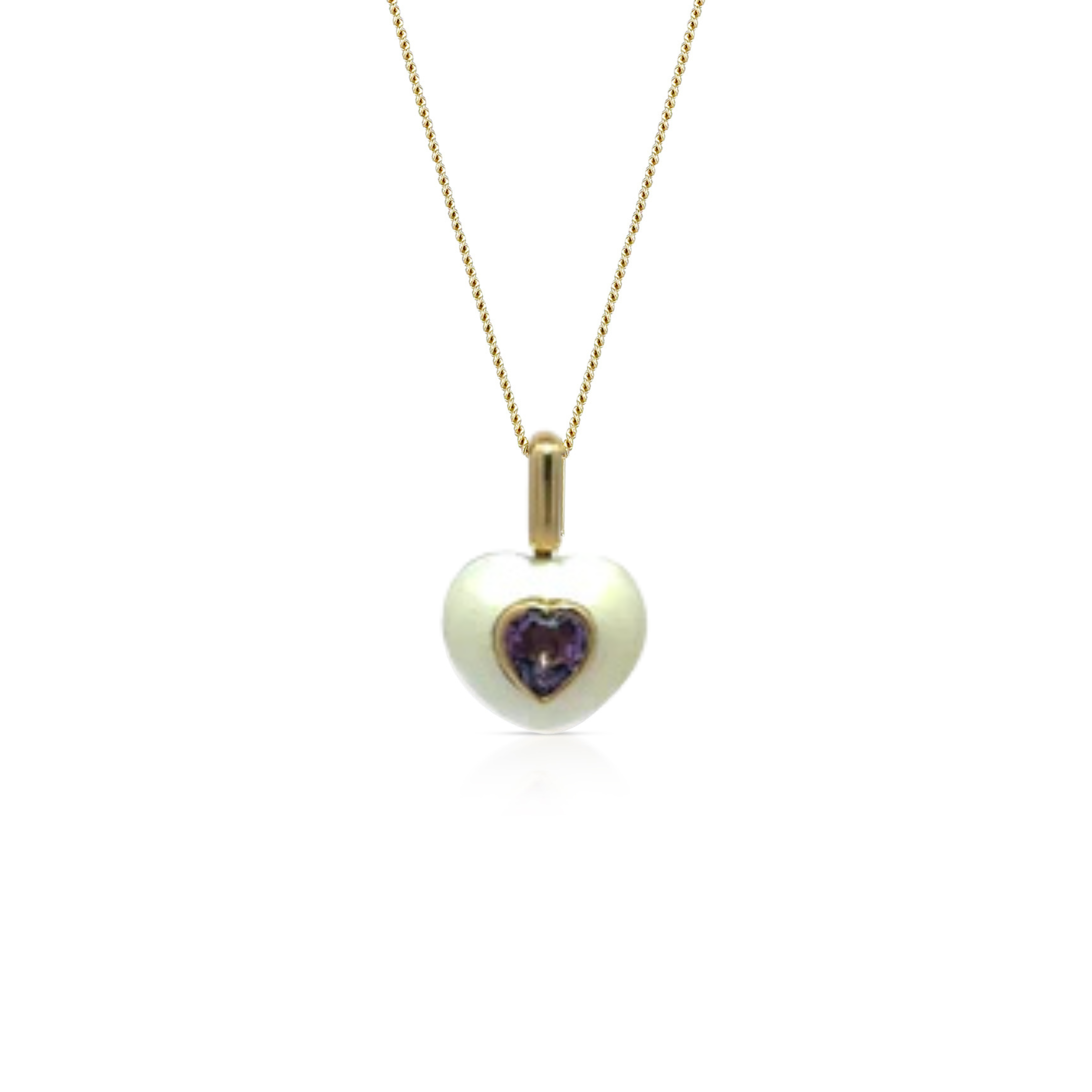 Pearl Heart Inlay Pendant