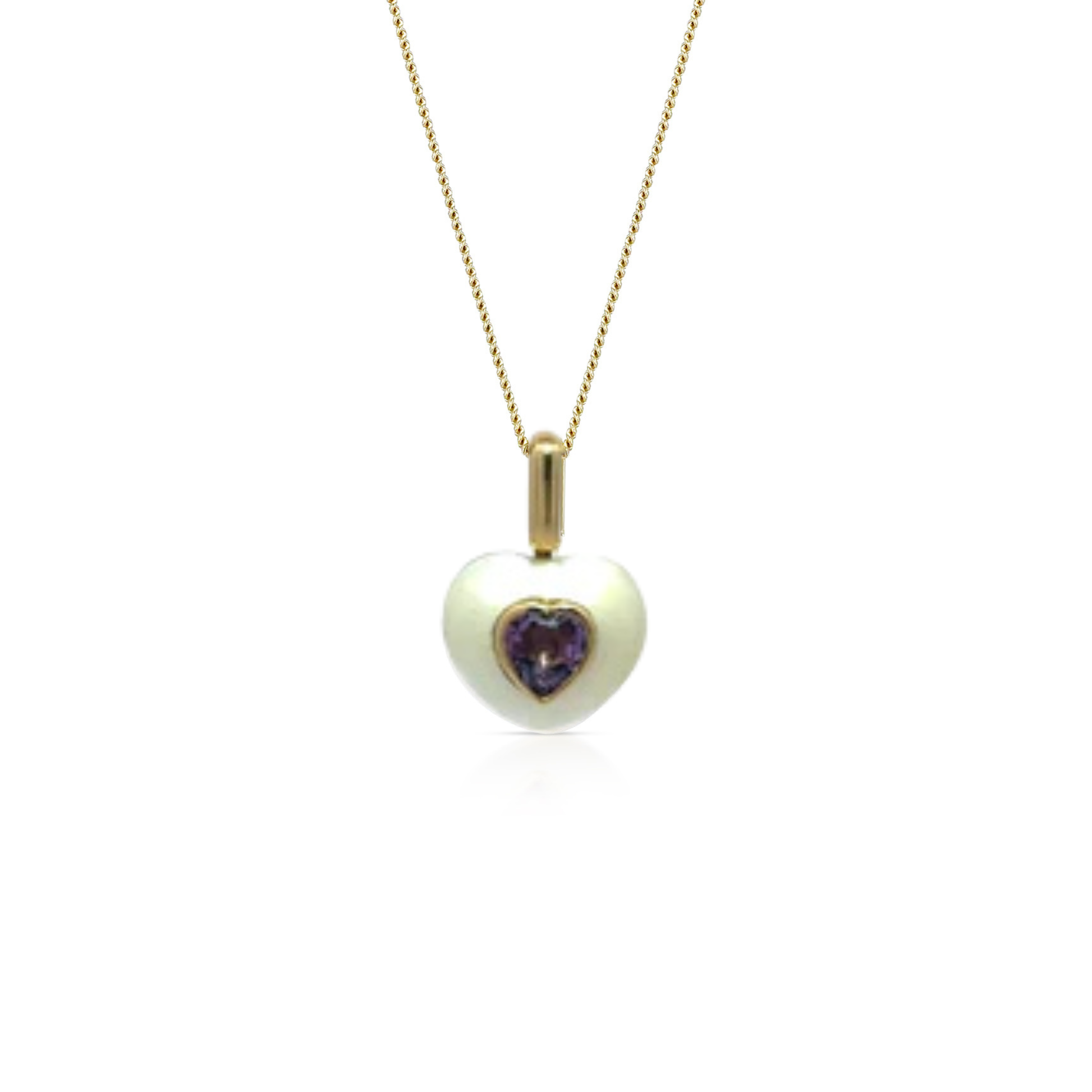 Pearl Heart Inlay Pendant