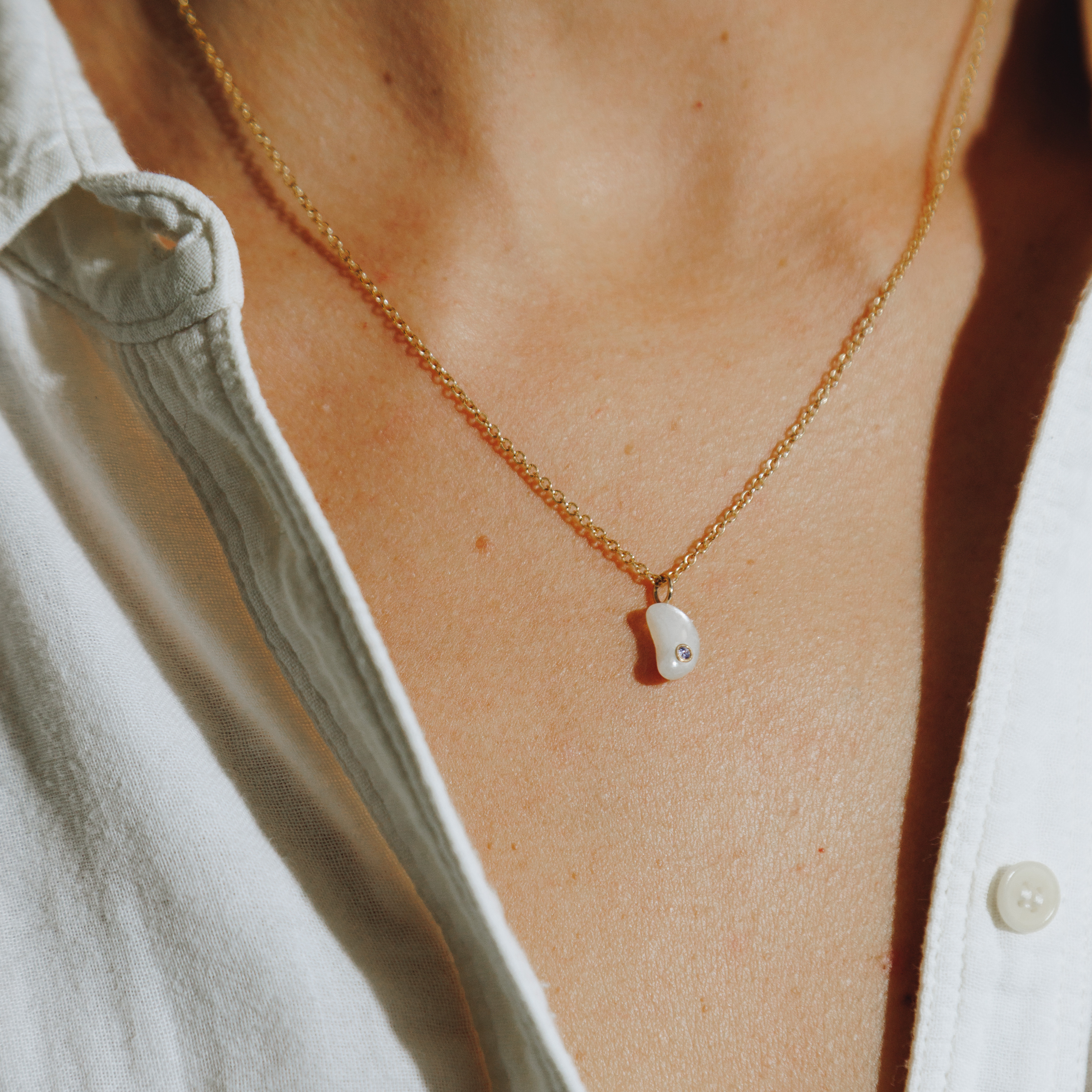 Moonstone Lucky Bean Charm