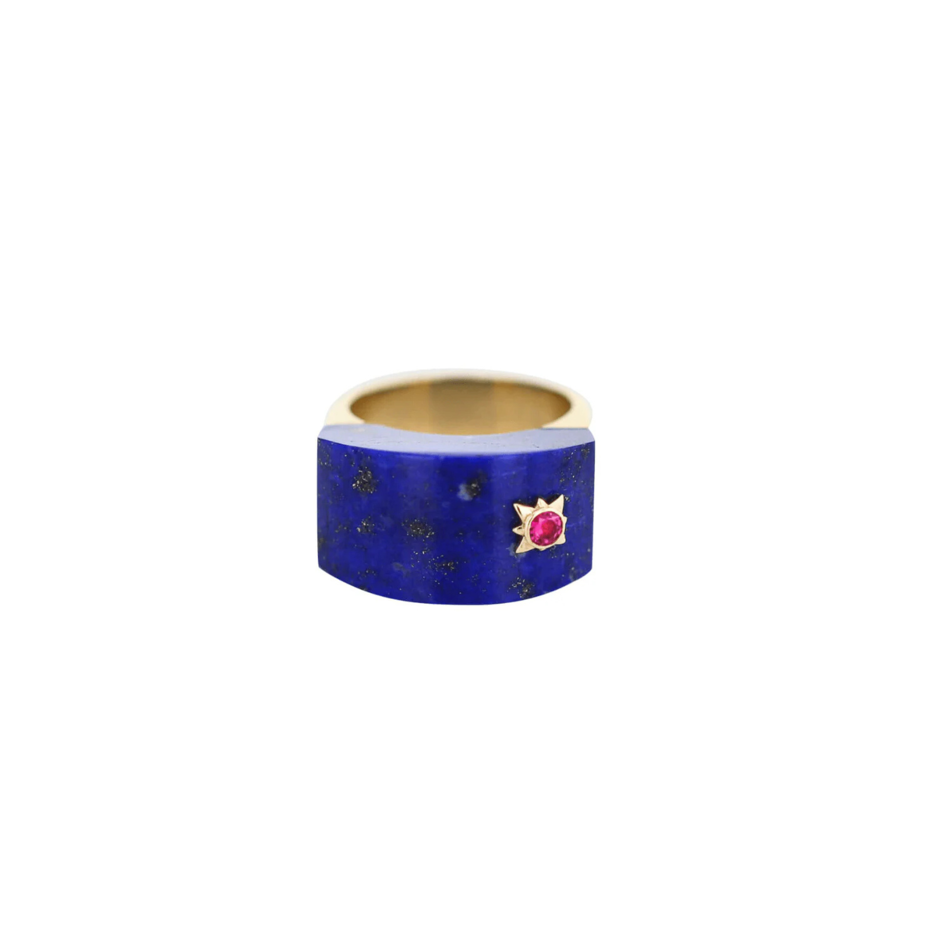 lapis Inlay Grandfather Ring