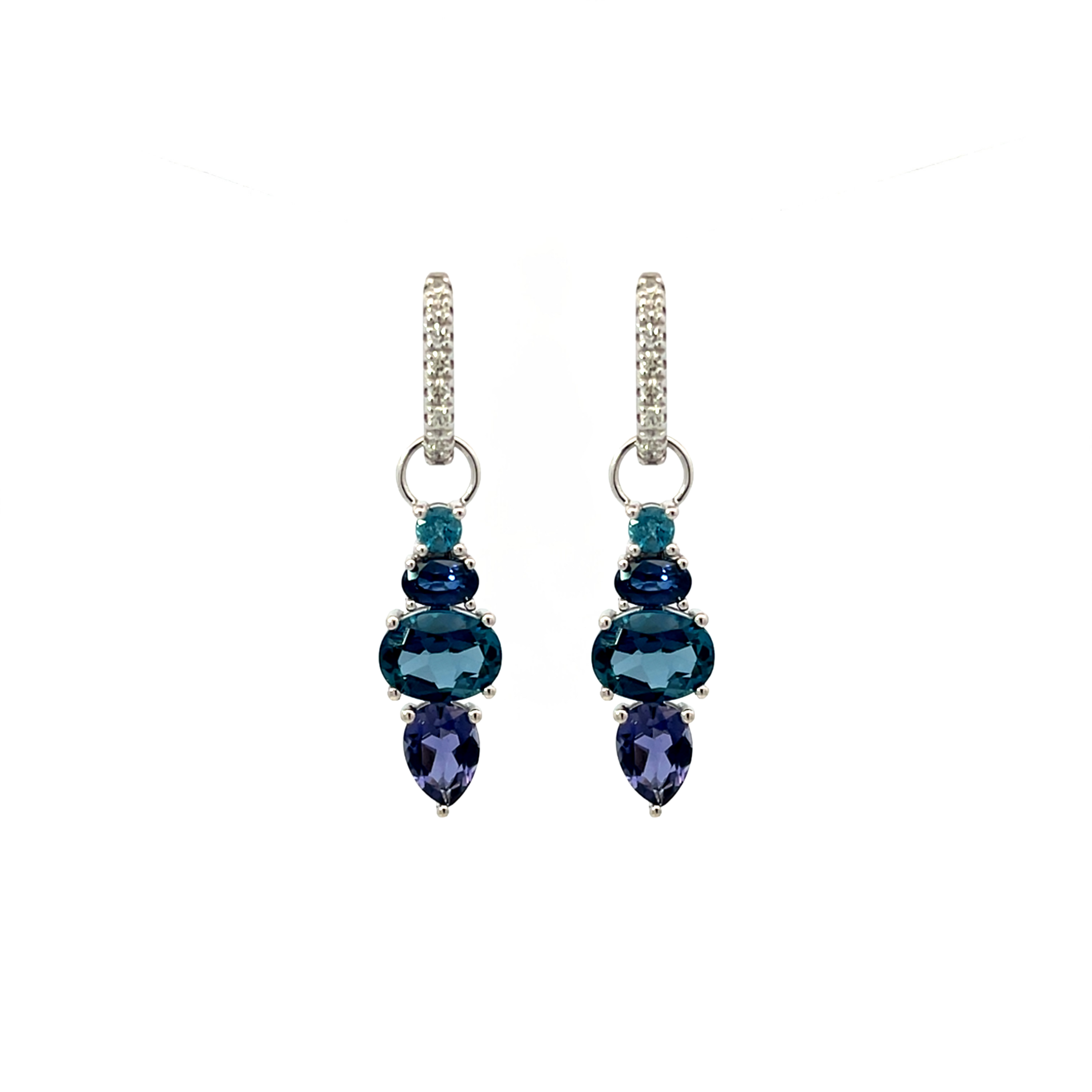 Zuri Blue Cluster Hoop Charms