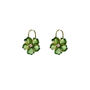 Green Tourmaline Flower Hoop Charms