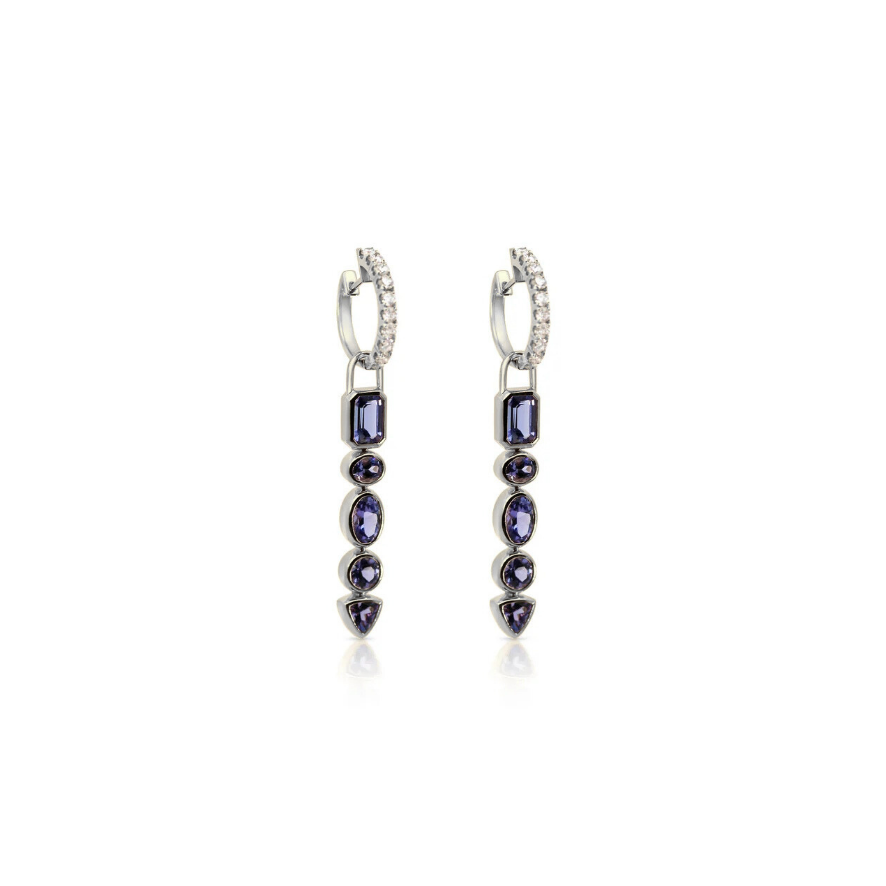Ophelia Tanzanite Drop Hoop Charms
