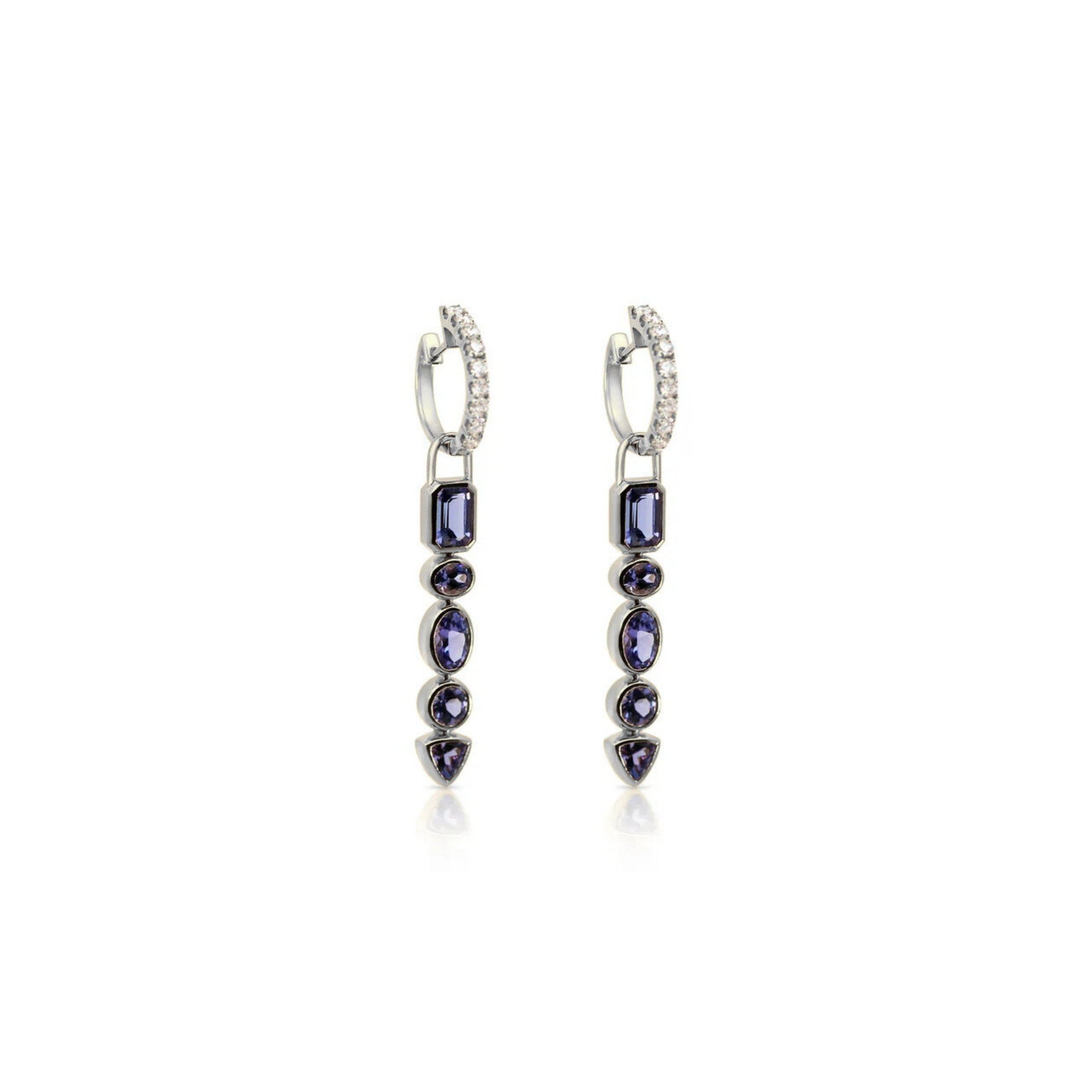 Ophelia Tanzanite Drop Hoop Charms