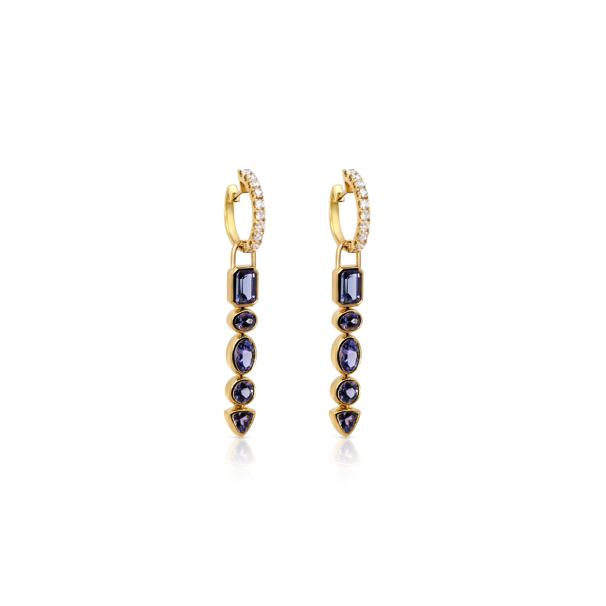 Ophelia Tanzanite Drop Hoop Charms