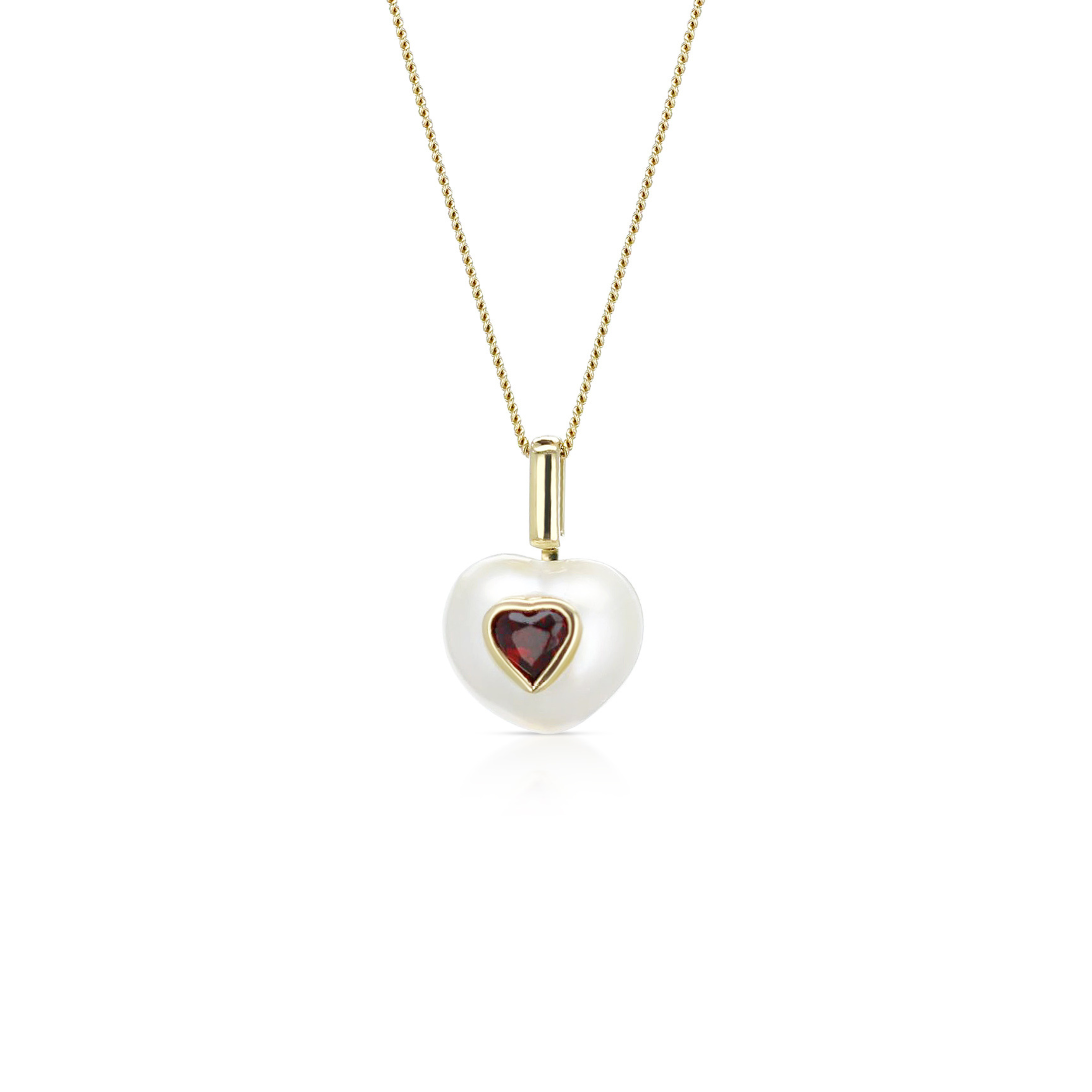 Pearl Heart Inlay Pendant